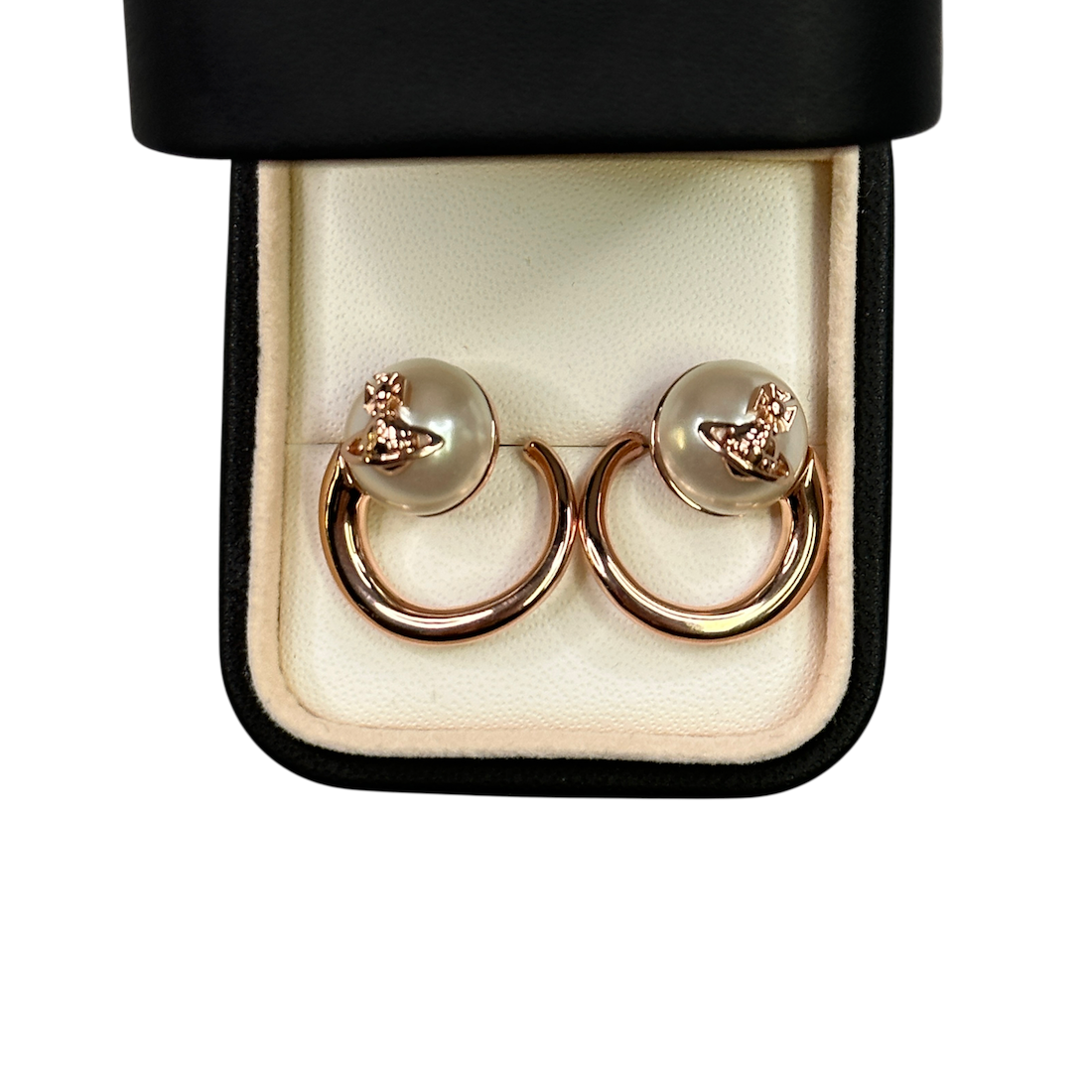(NEW) VIVIENNE WESTWOOD CAROLA EARRINGS - PINK GOLD (BRASS)