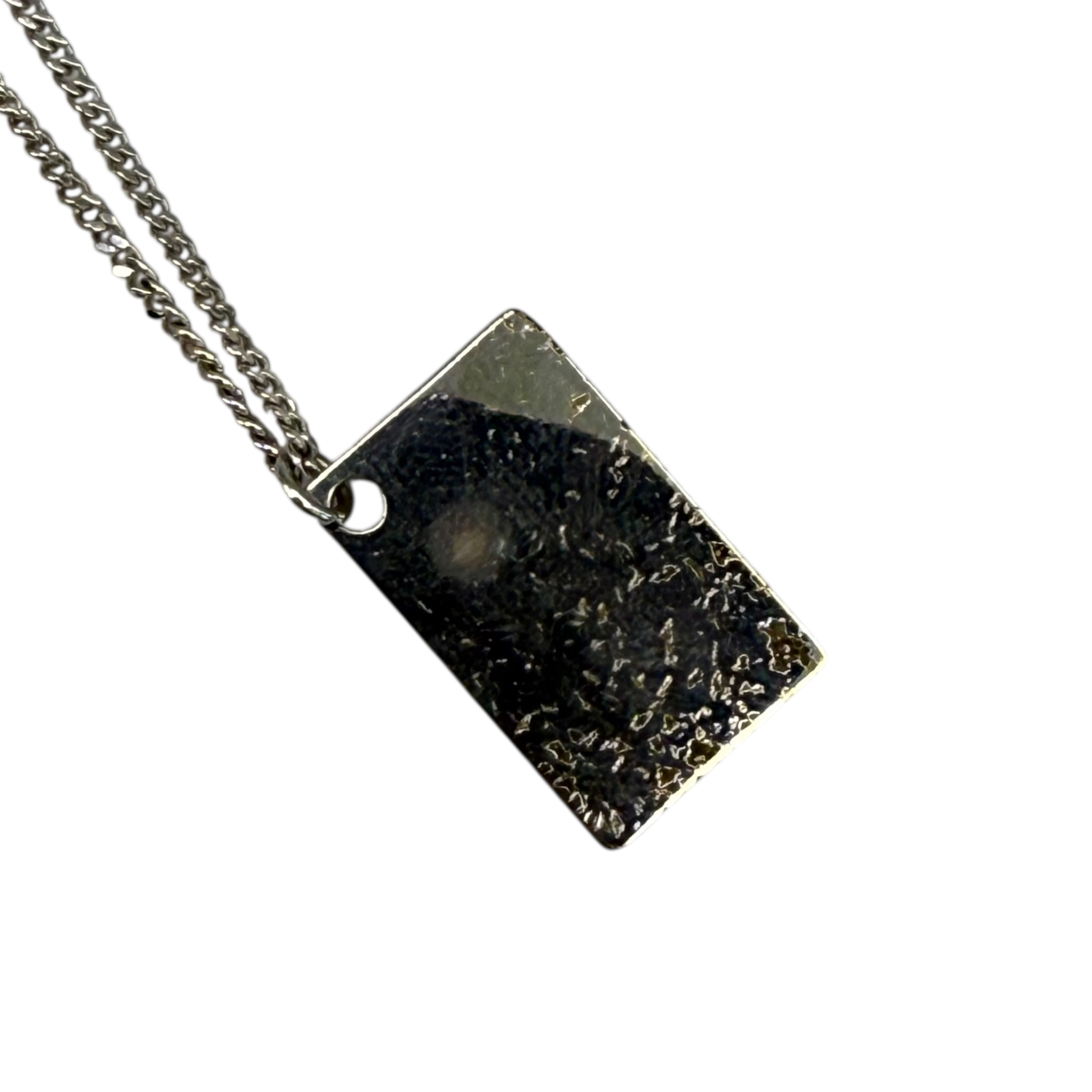 DIOR MONTAIGNE TAG NECKLACE - SILVER PLATED