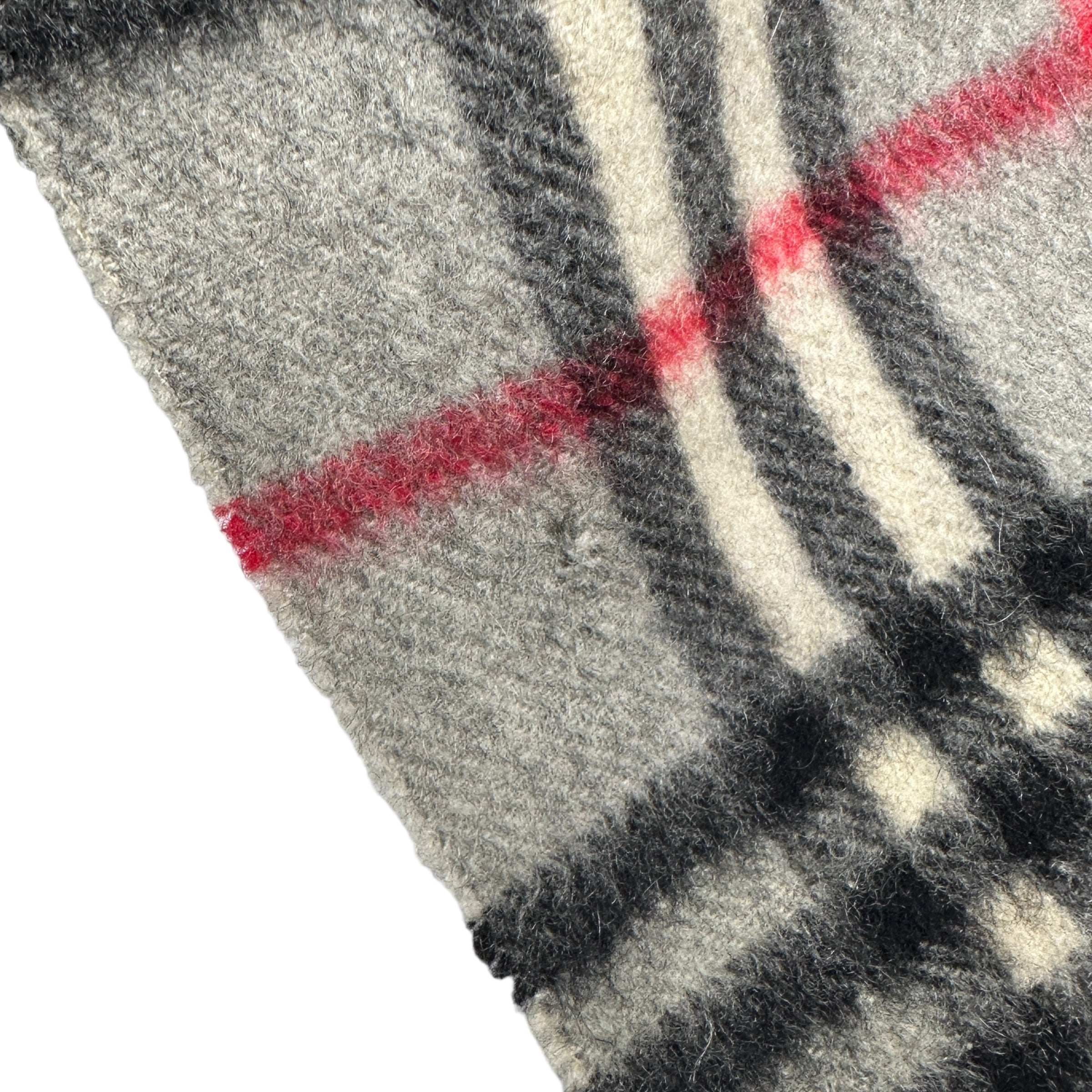 BURBERRY GREY CASHMERE CHECKERED SCARF