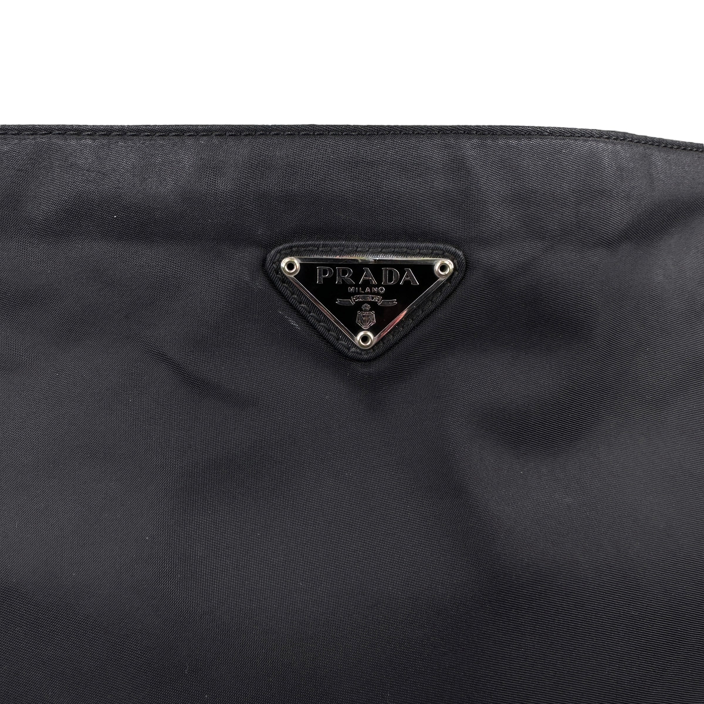 PRADA BLACK NYLON TOTE BAG