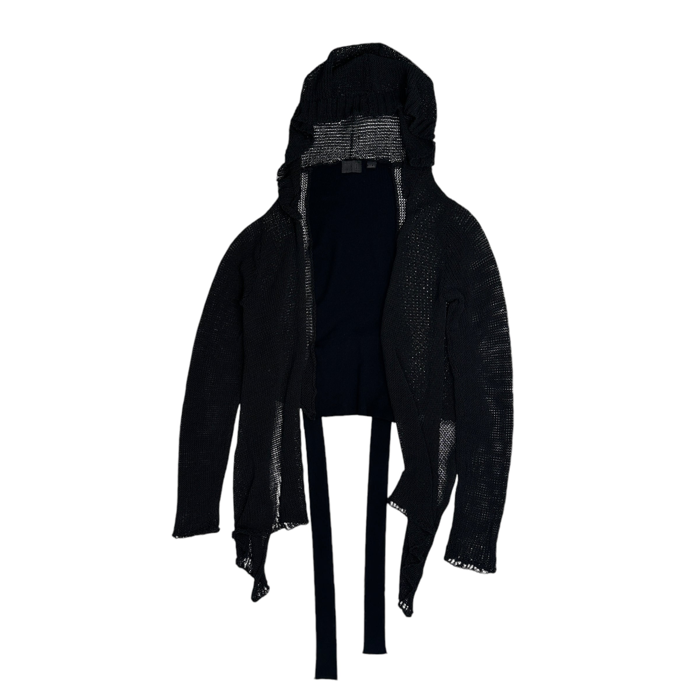 DIESEL BLACK HOODED CARDIGAN