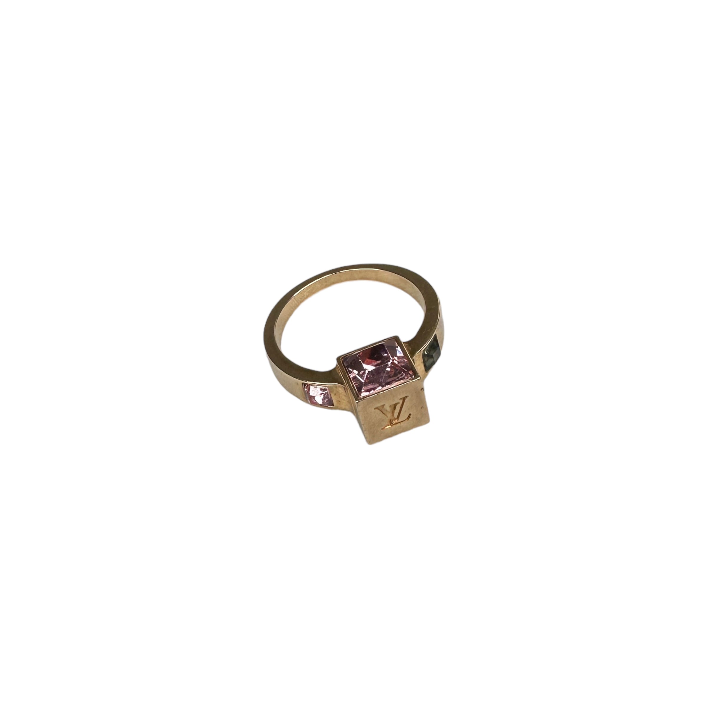 LOUIS VUITTON GAMBLE STONE RING - GOLD PLATED