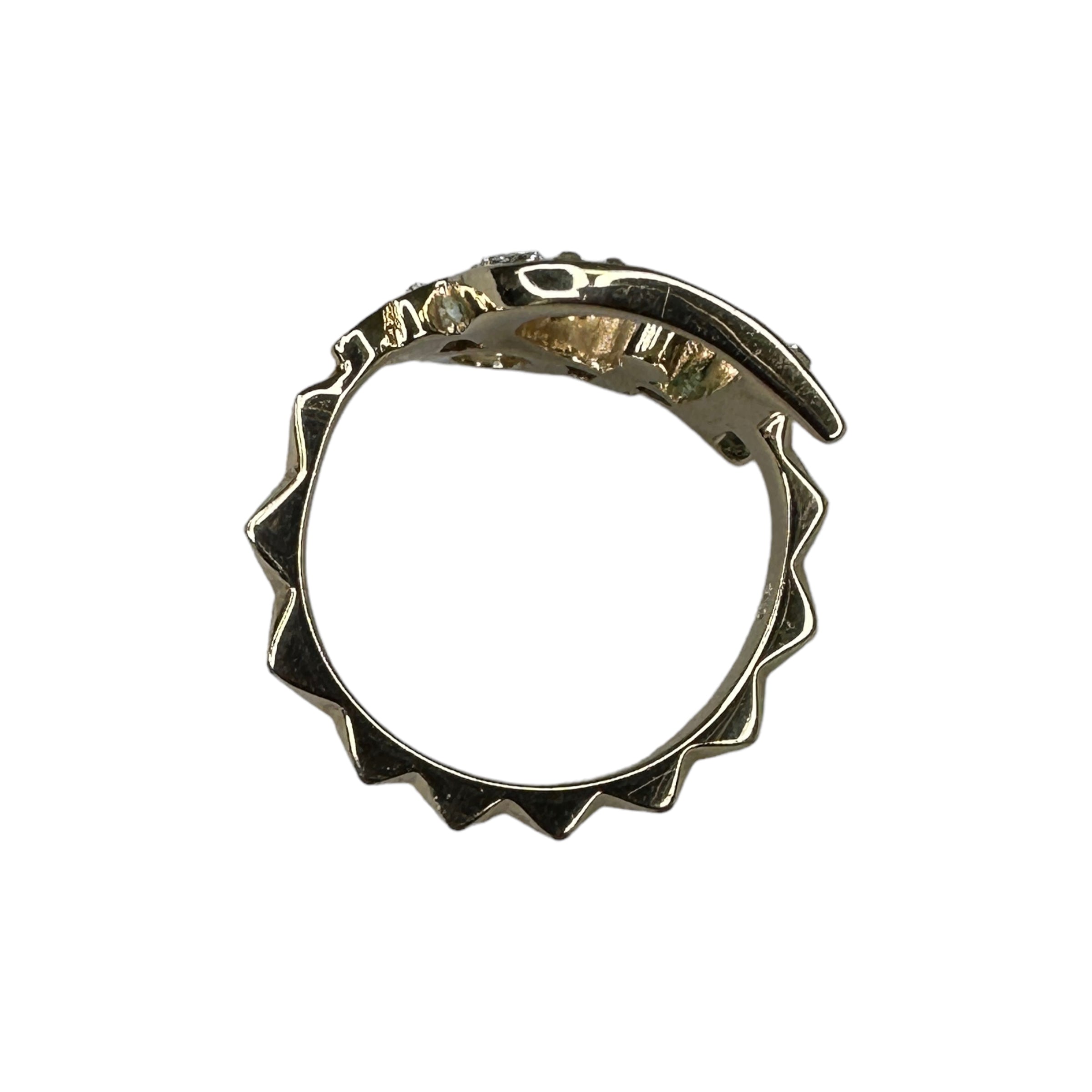 (12) DIOR RHINESTONE OBLIQUE LOGO RING - GOLD PLATED