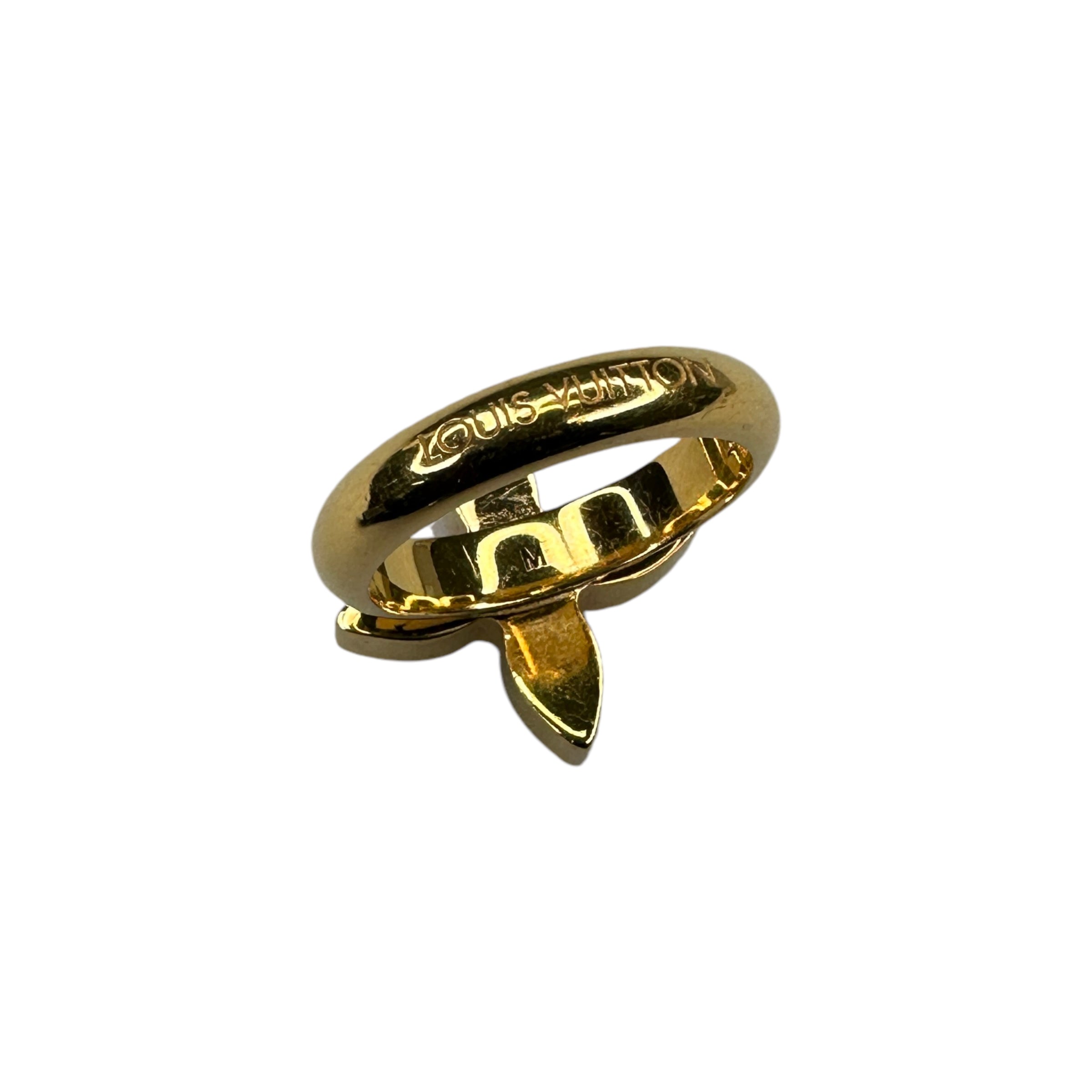 (13) LOUIS VUITTON FLORAL MOTIF RING - GOLD PLATED