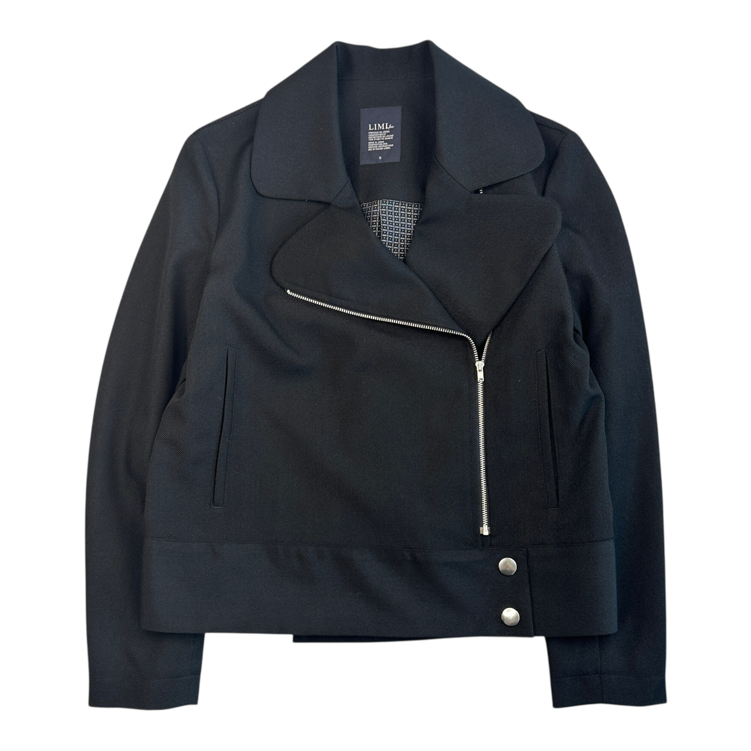 (S) LIMI FEU ASYMMETRICAL ZIP BLAZER JACKET - BLACK