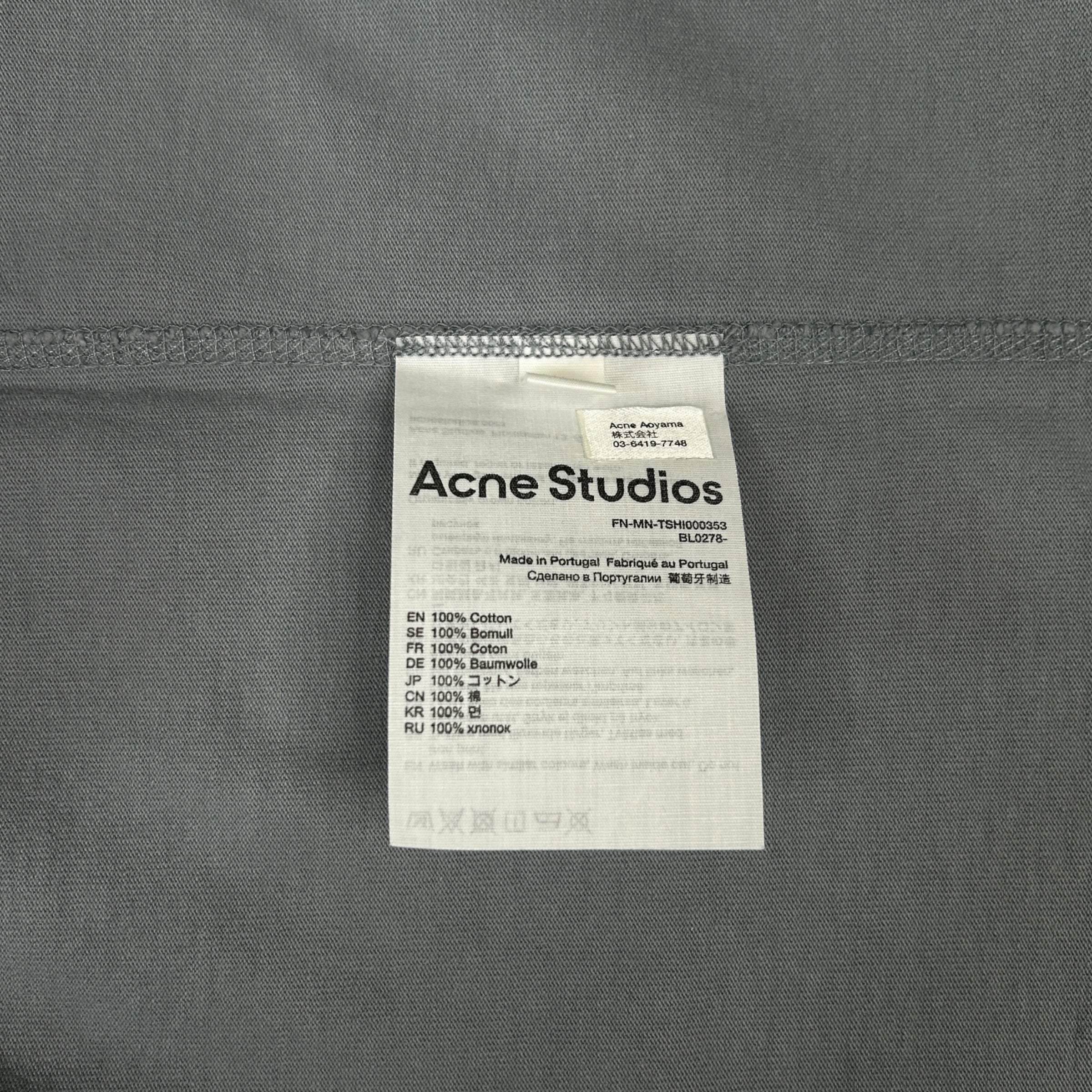 ACNE STUDIOS LOGO TEE - STEEL GREY