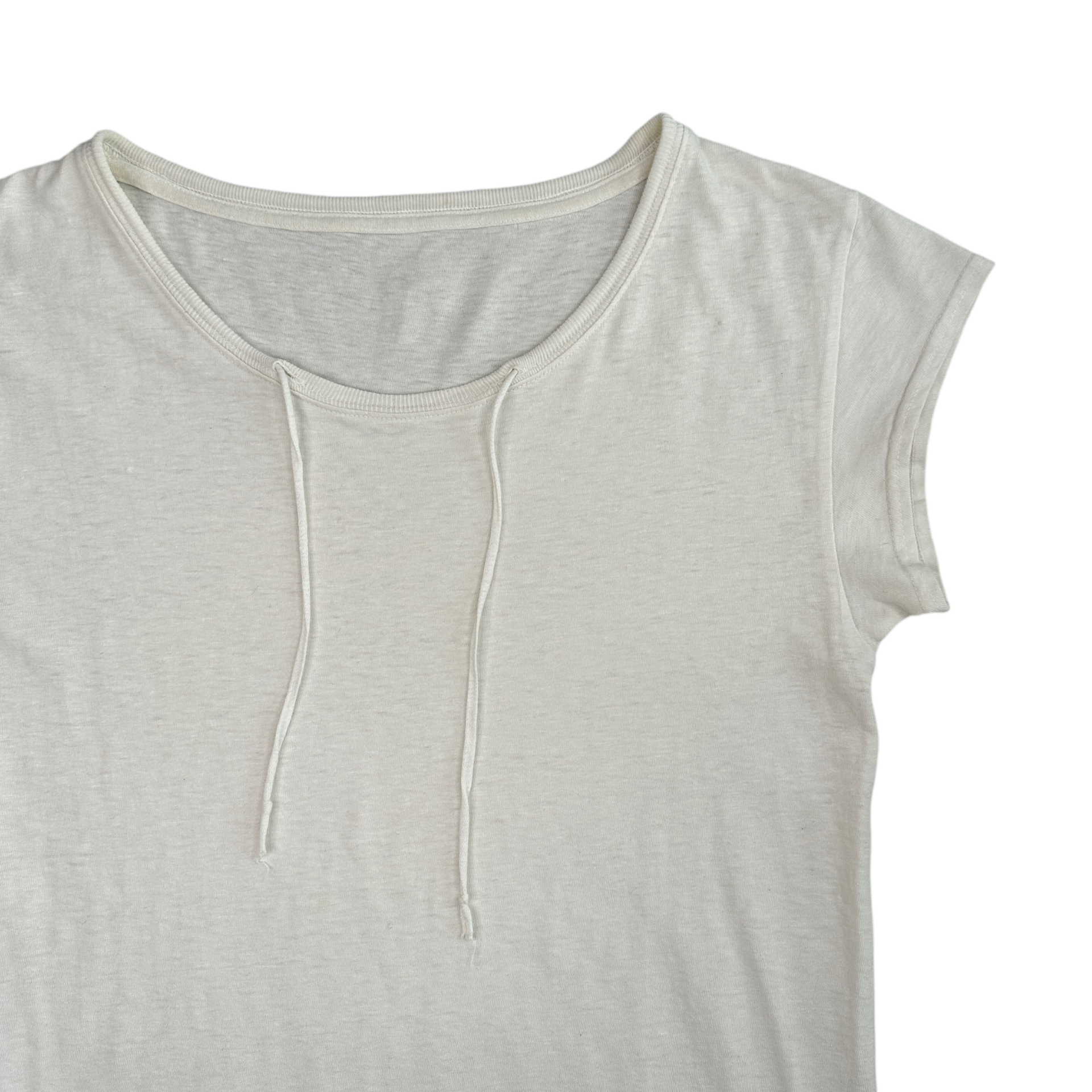 (2) KAPITAL DRAWSTRING T-SHIRT - WHITE