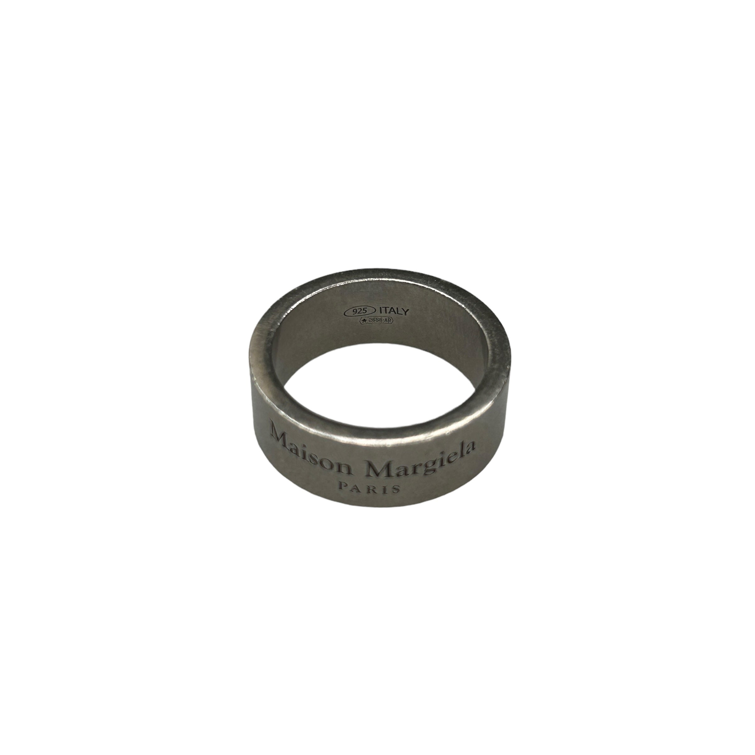 (8) MAISON MARGIELA ETCHED LOGO RING - 925 STERLING SILVER