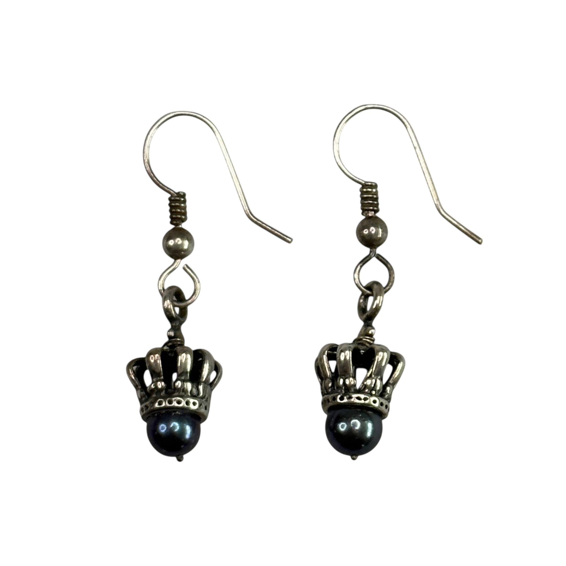ROYAL ORDER CROWN EARRINGS - 925 SILVER
