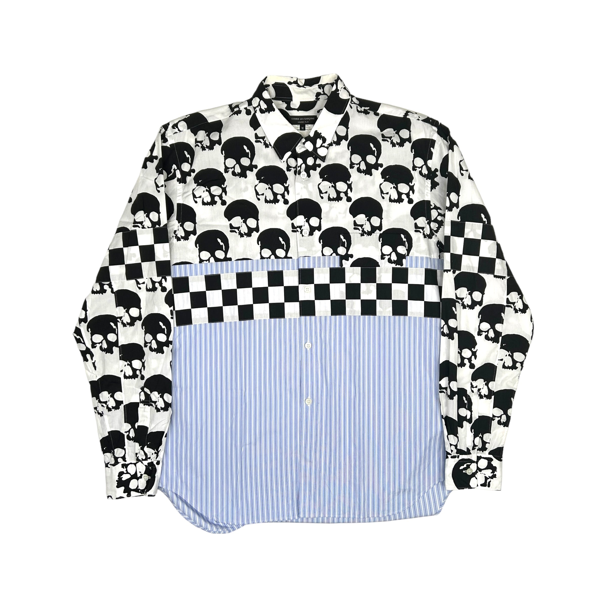 COMME DES GARCONS HOMME PLUS 2010 SKULL / CHECKERED / STRIPE SHIRT (M)