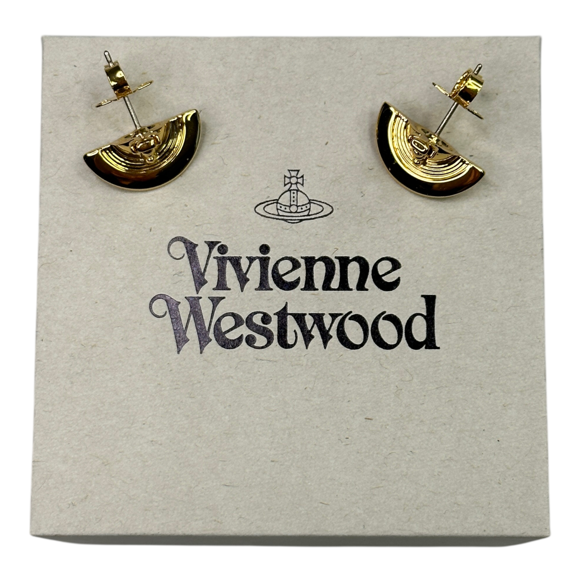 (NEW) VIVIENNE WESTWOOD SOLID ORB EARRINGS - GOLD (BRASS)