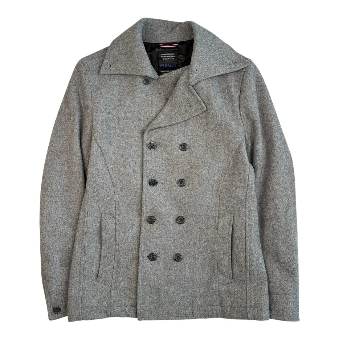 (46) NICOLE CLUB FOR MEN WOOL-BLEND PEA COAT - GREY