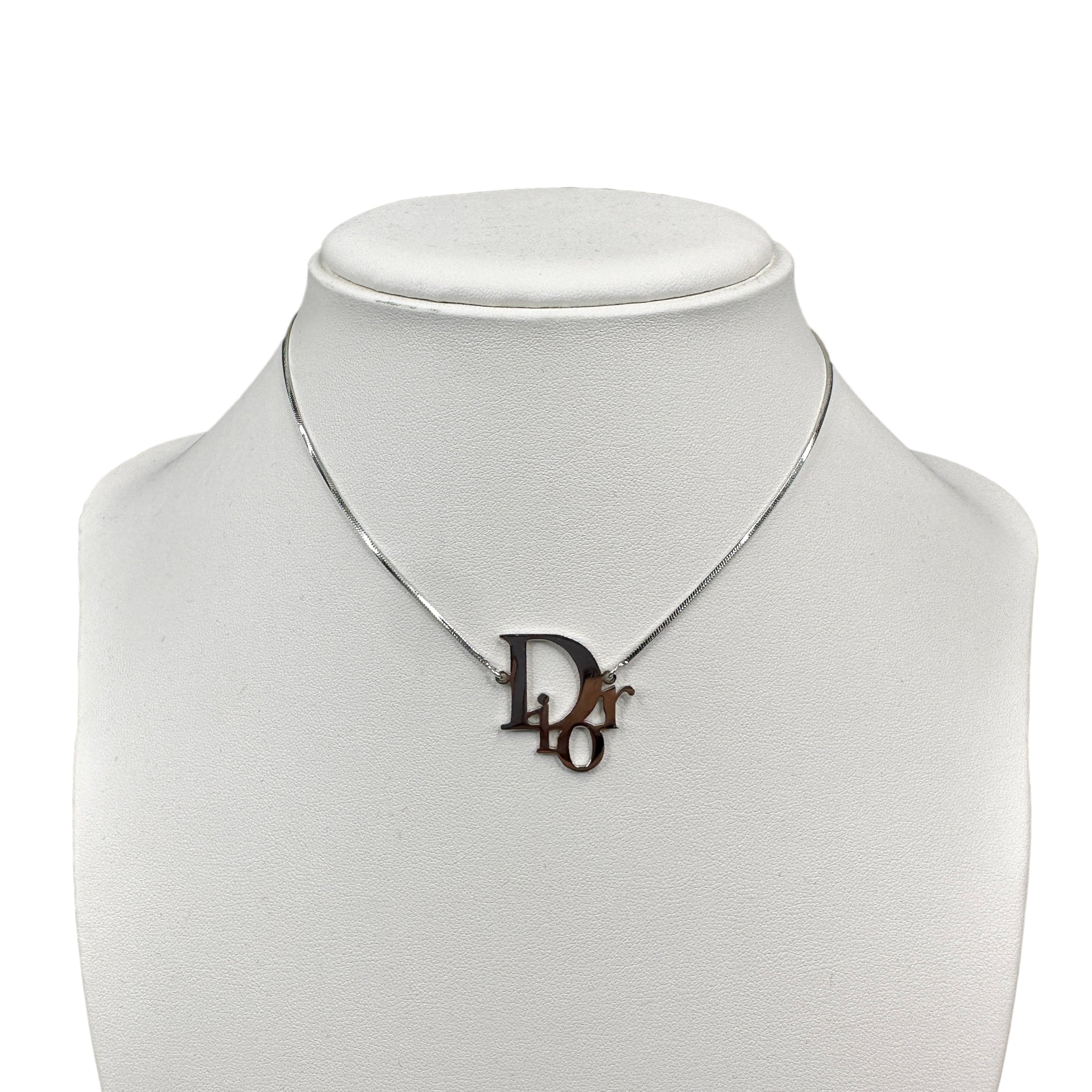 DIOR OBLIQUE LOGO CHOKER - SILVER