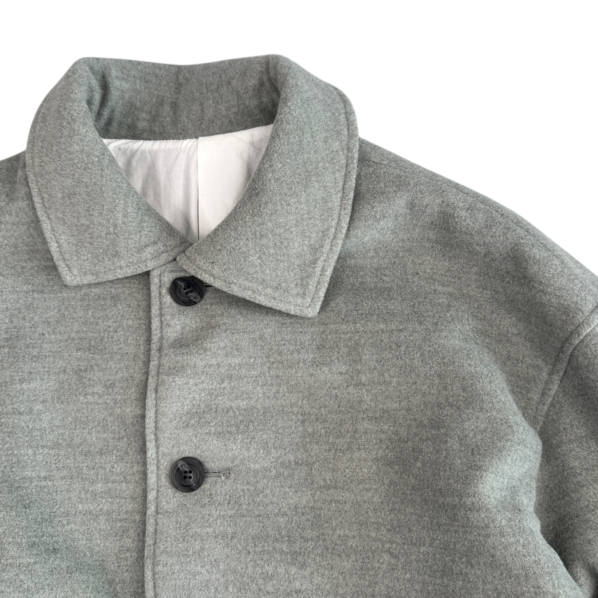 (1) VOAAOV CROPPED COLLARED JACKET - GREY