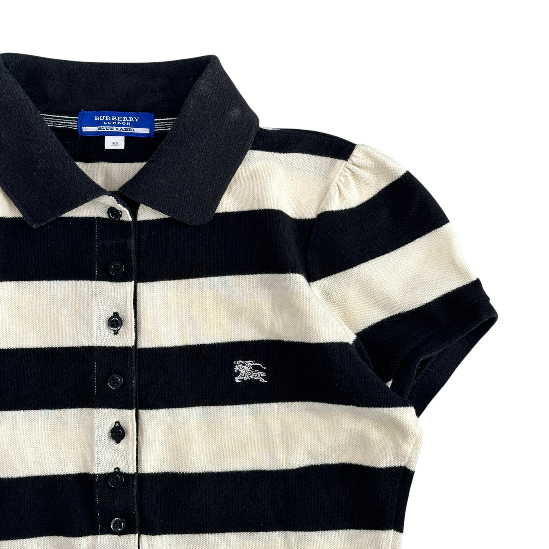 (38) BURBERRY BLUE LABEL STRIPED POLO SHIRT