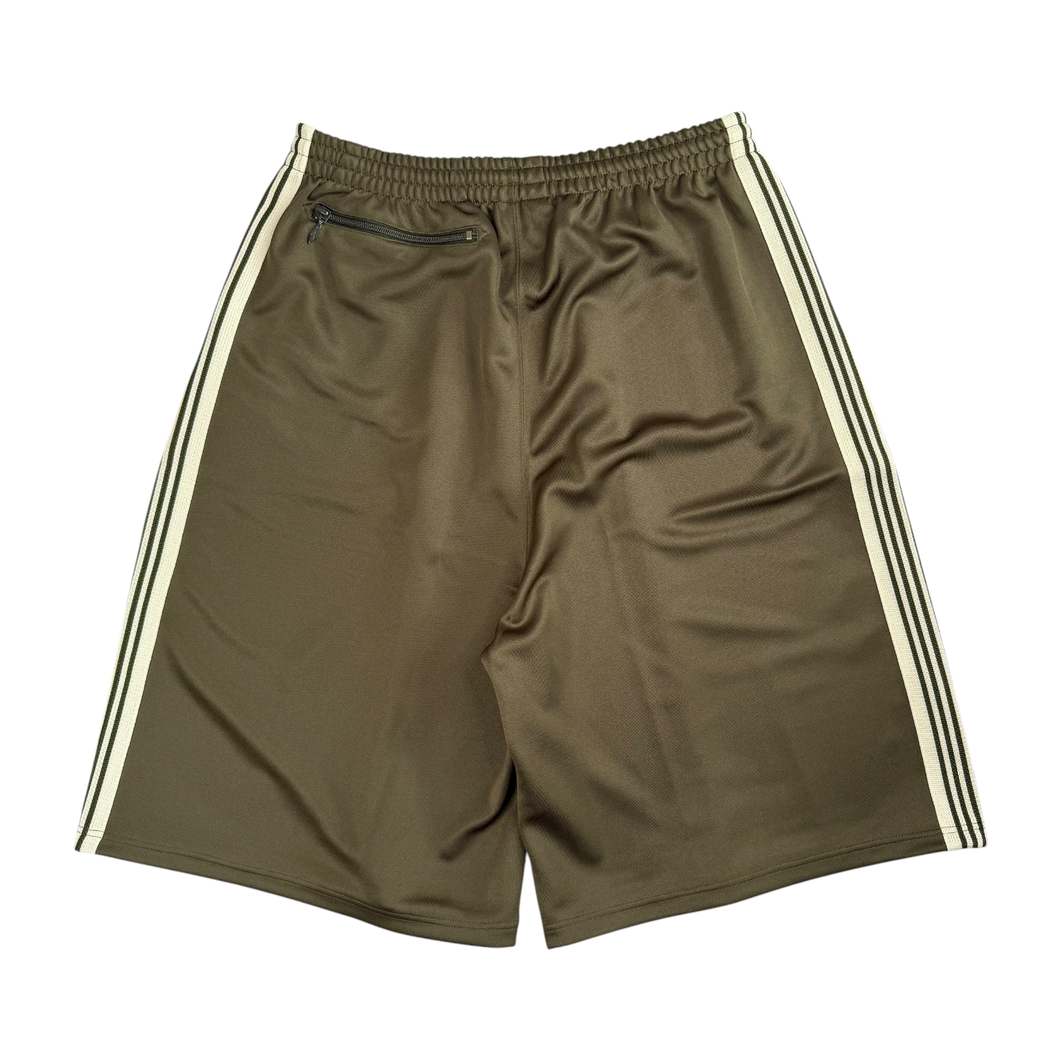 (NEW) NEEDLES H.D TRACK SHORTS - OLIVE / WHITE
