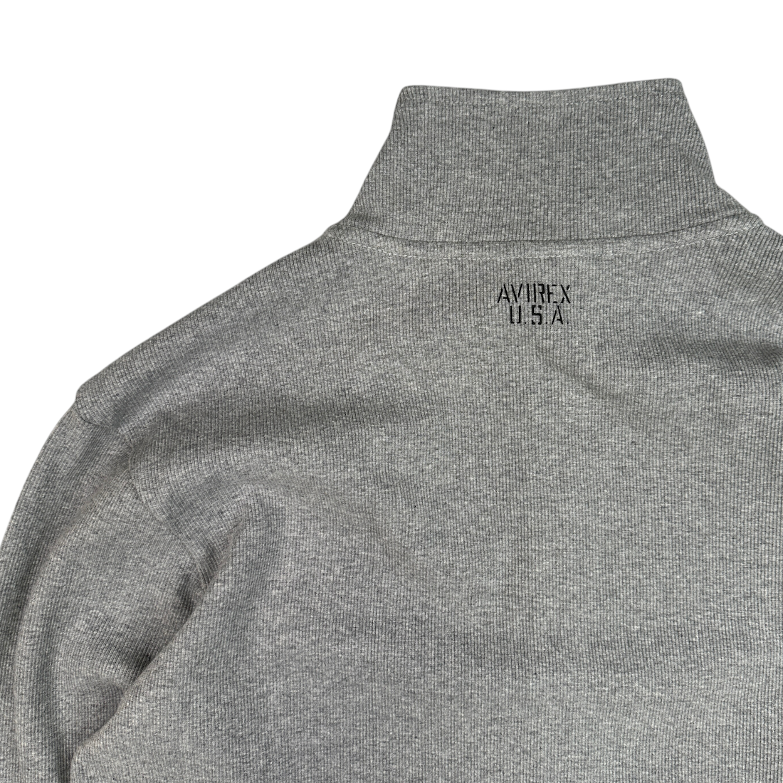 (NEW) AVIREX RIBBED EVERY DAY ZIP UP - GREY