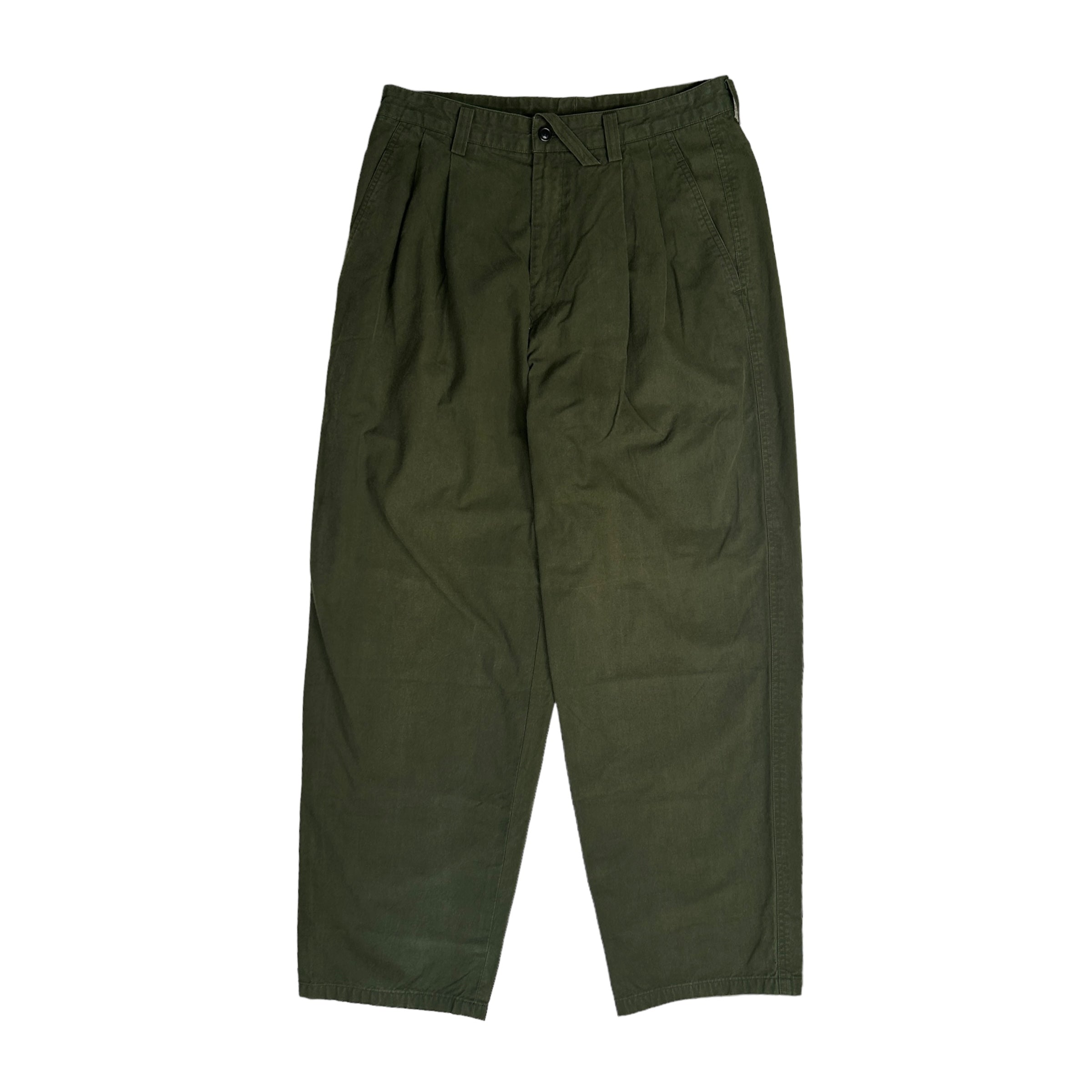 ISSEY MIYAKE WIDE TROUSERS - FOREST GREEN