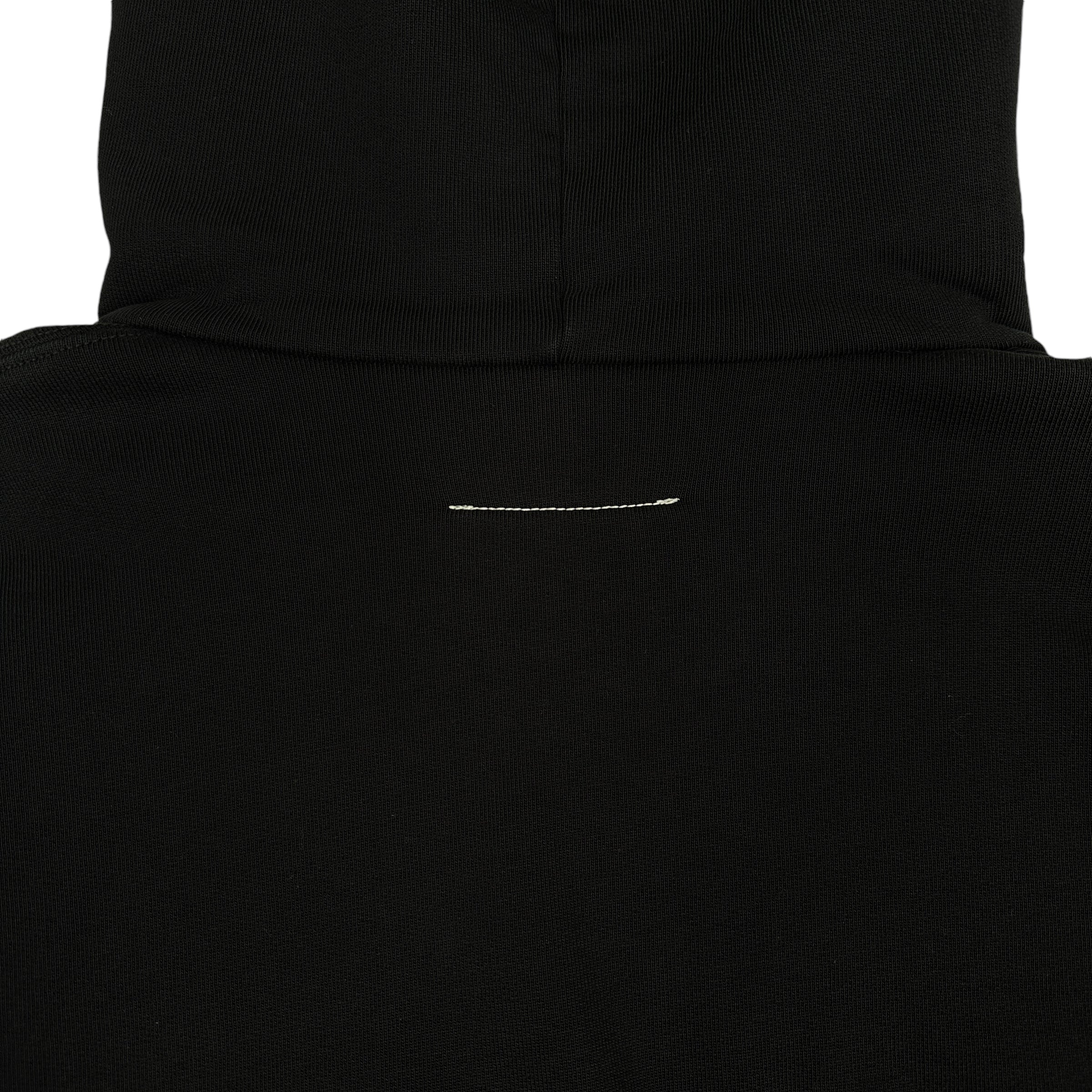 MAISON MARGIELA MM6 EMBROIDERED LOGO HOODIE - BLACK