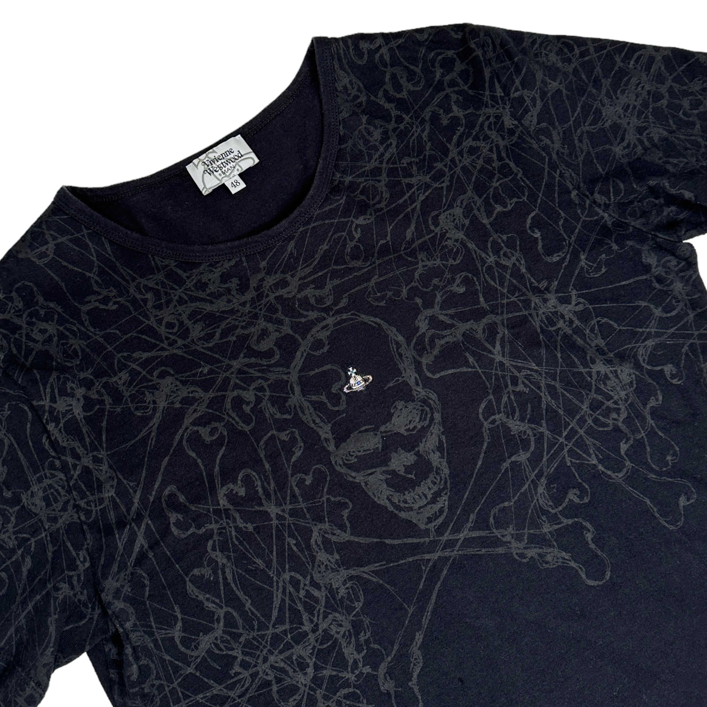 VIVIENNE WESTWOOD MAN ORB & SKULL GRAPHIC TEE - BLACK