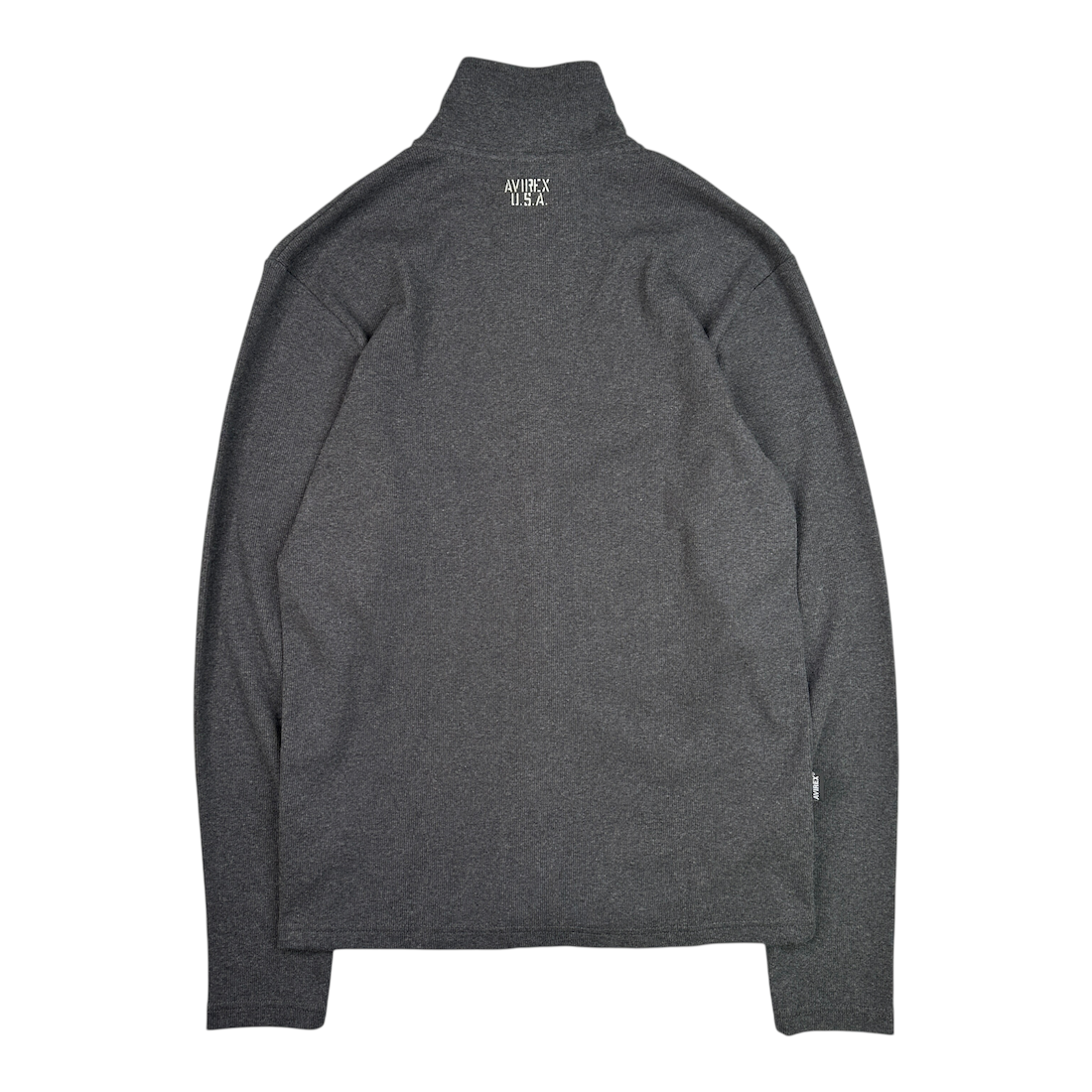 (NEW) AVIREX RIBBED EVERY DAY ZIP UP - CHARCOAL