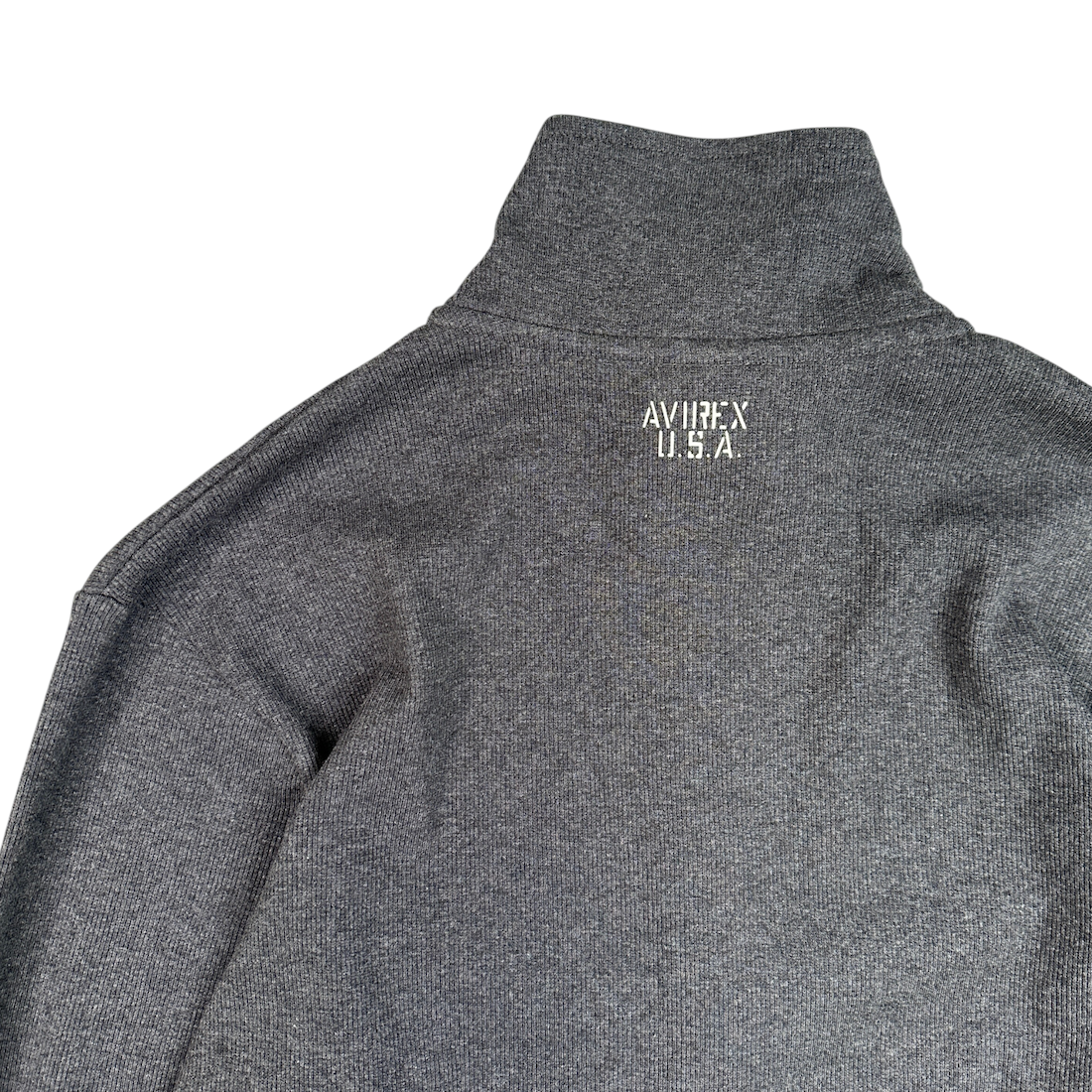 (NEW) AVIREX RIBBED EVERY DAY ZIP UP - CHARCOAL