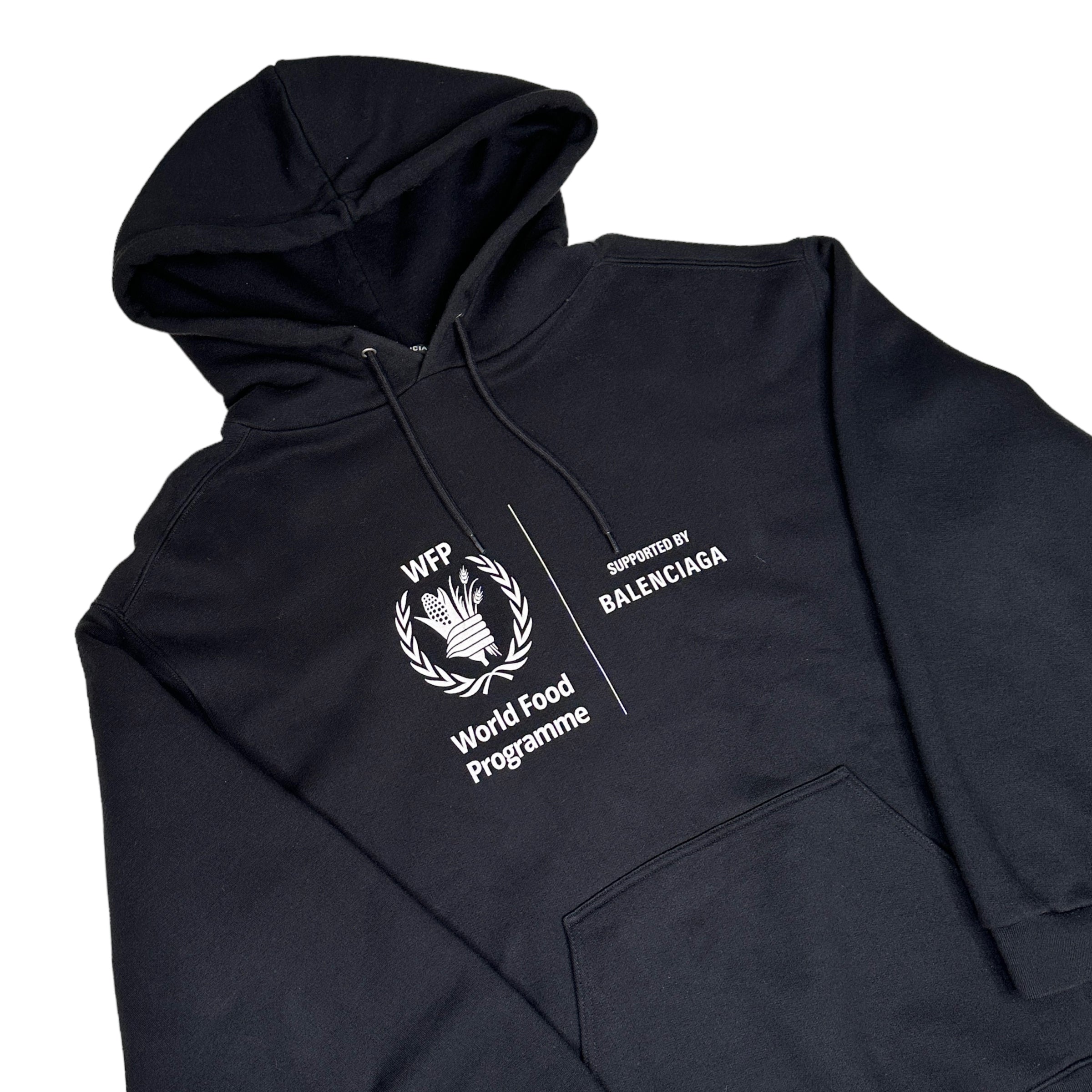 BALENCIAGA WORLD FOOD PROGRAMME HOODIE - BLACK