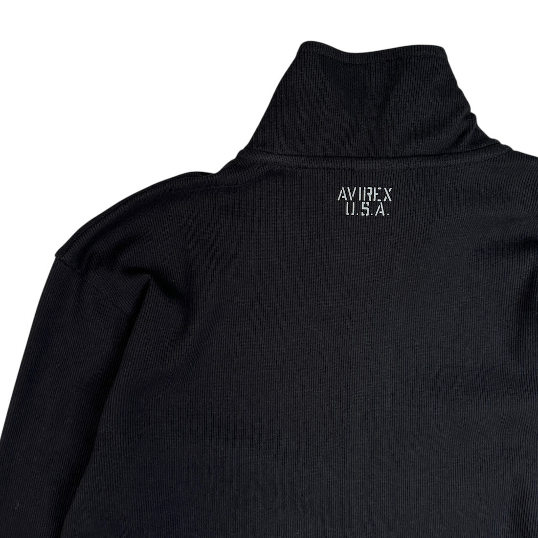 (NEW) AVIREX RIBBED EVERY DAY ZIP UP - BLACK