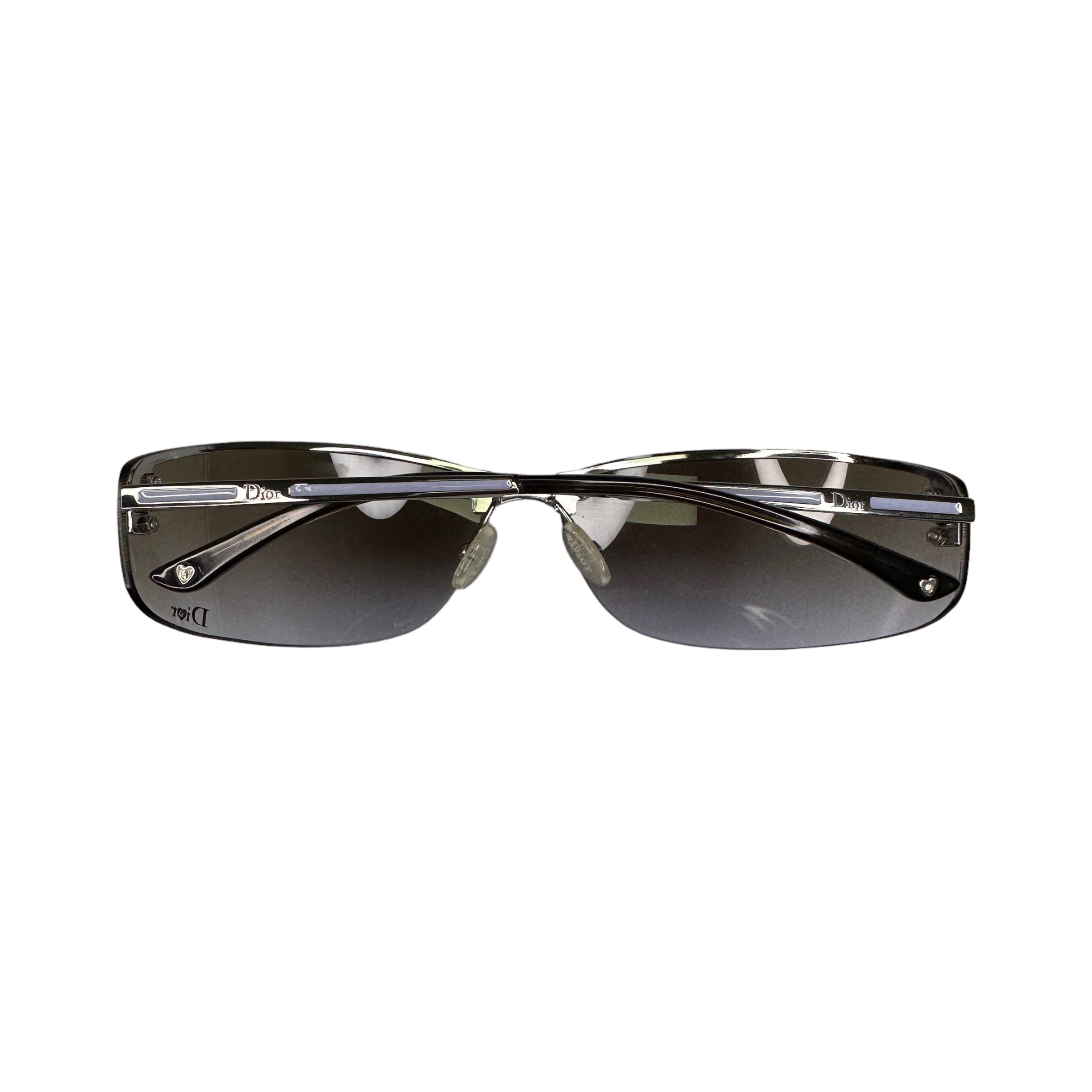 DIOR "DIORCHARM 2" RIMLESS SUNGLASSES W/ HEART ACCENTS