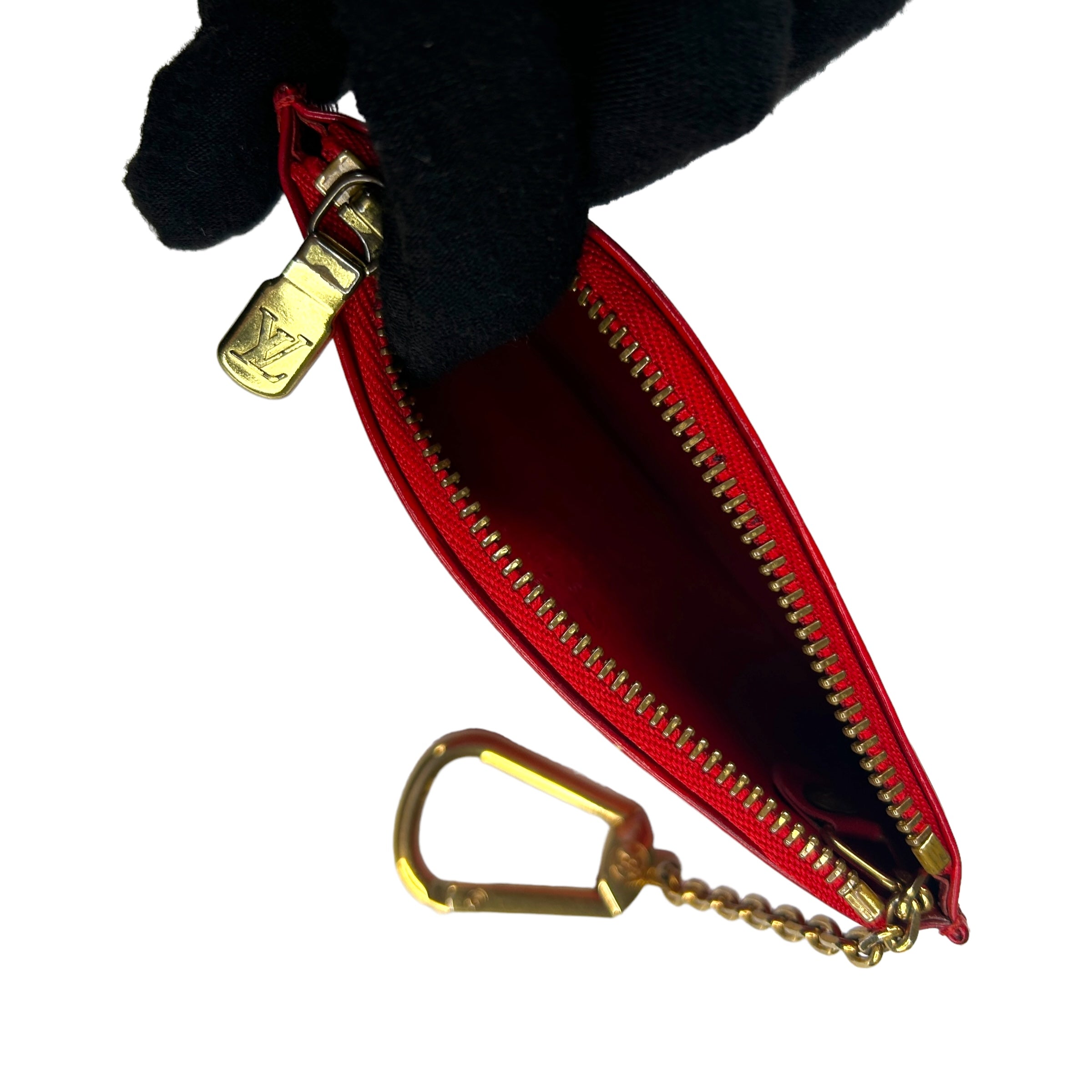 LOUIS VUITTON RED EPI LEATHER KEY POUCH