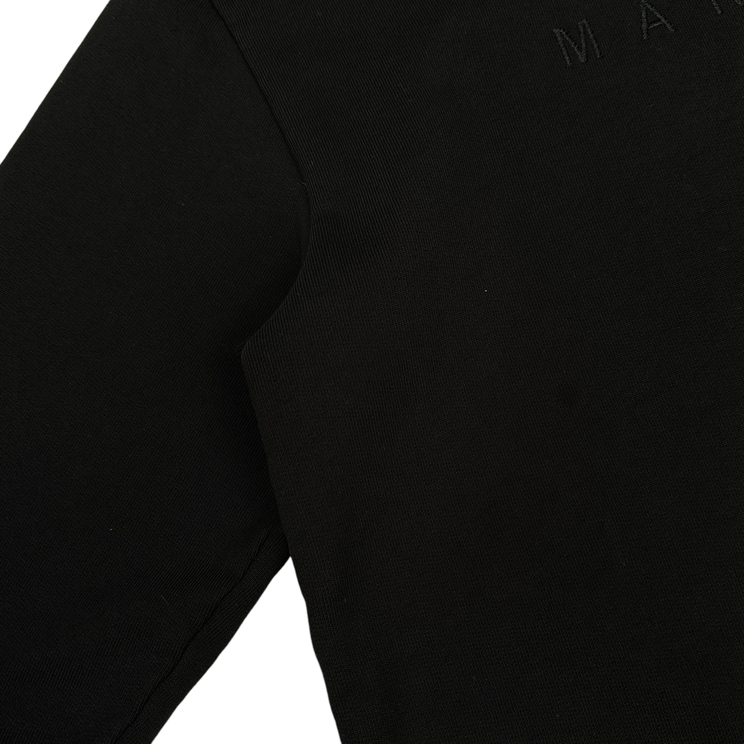 MAISON MARGIELA MM6 EMBROIDERED LOGO HOODIE - BLACK