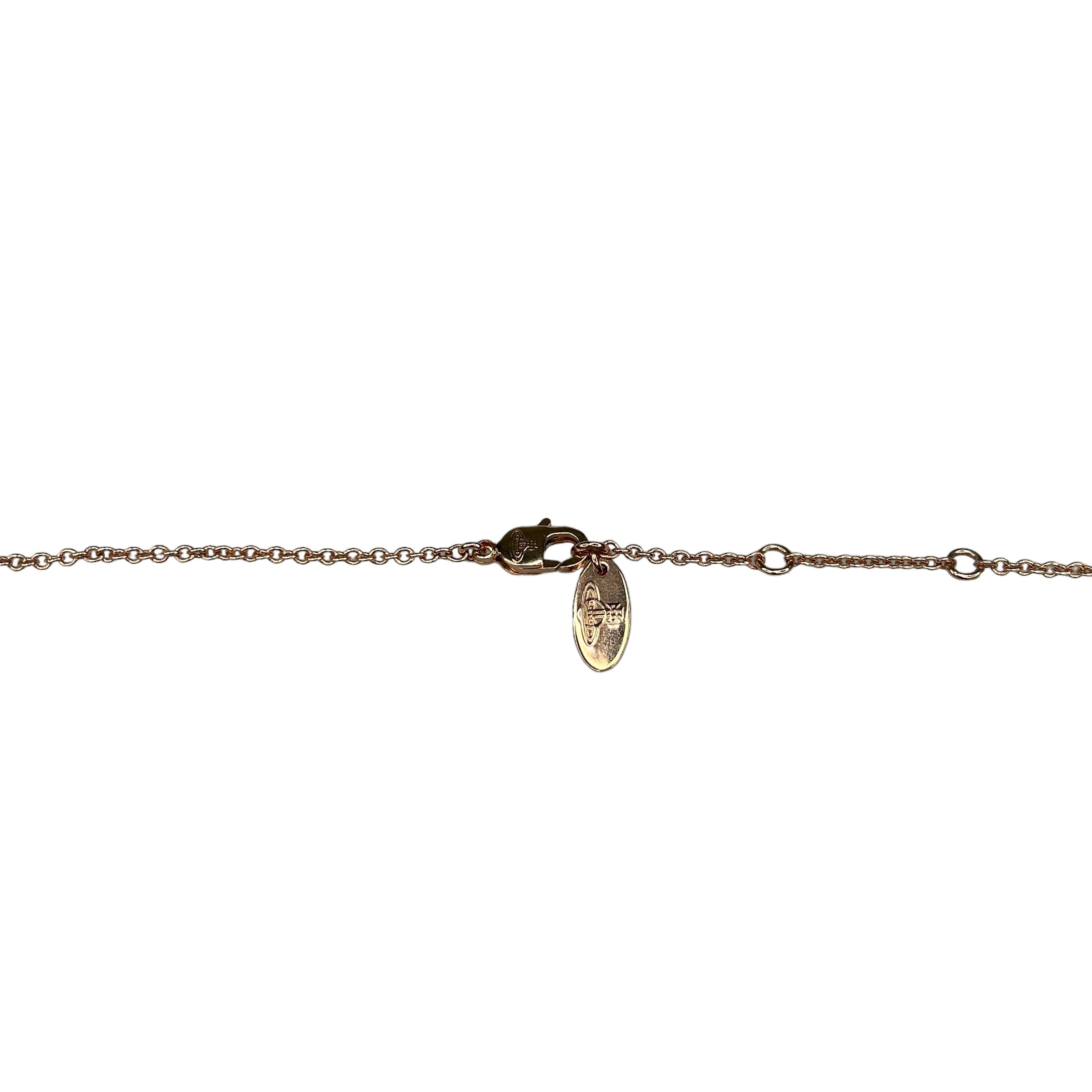 VIVIENNE WESTWOOD ROSE-GOLD PINK SPELLOUT ORB NECKLACE