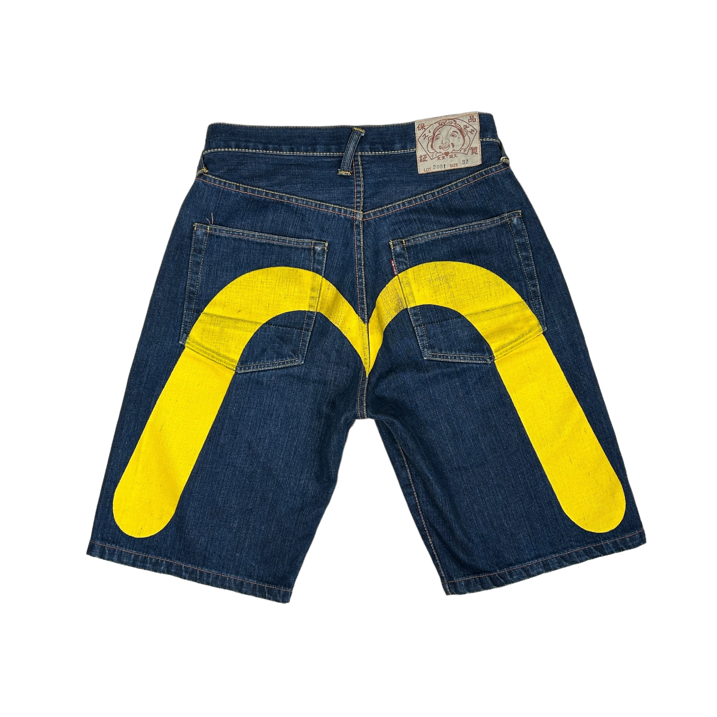 EVISU LOT 2001 YELLOW DAICOCK JORTS