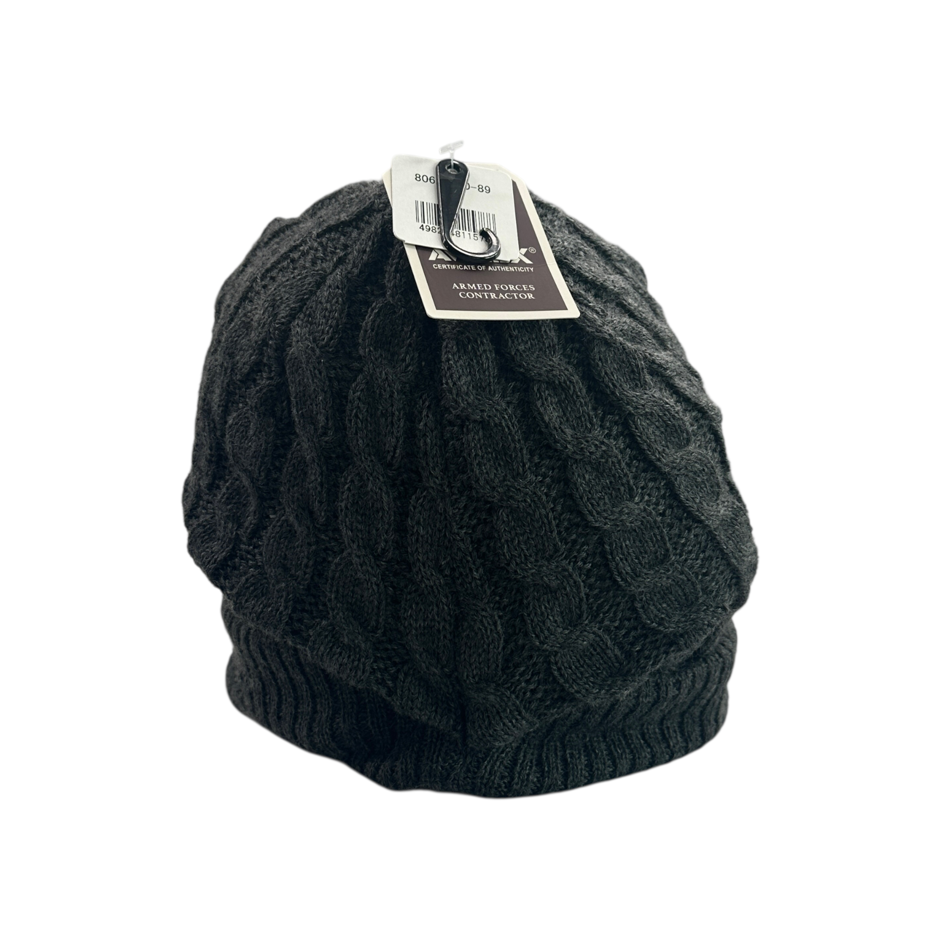 (NEW) AVIREX EMBROIDERED LOGO VISOR BEANIE - GREY (80625200-89)
