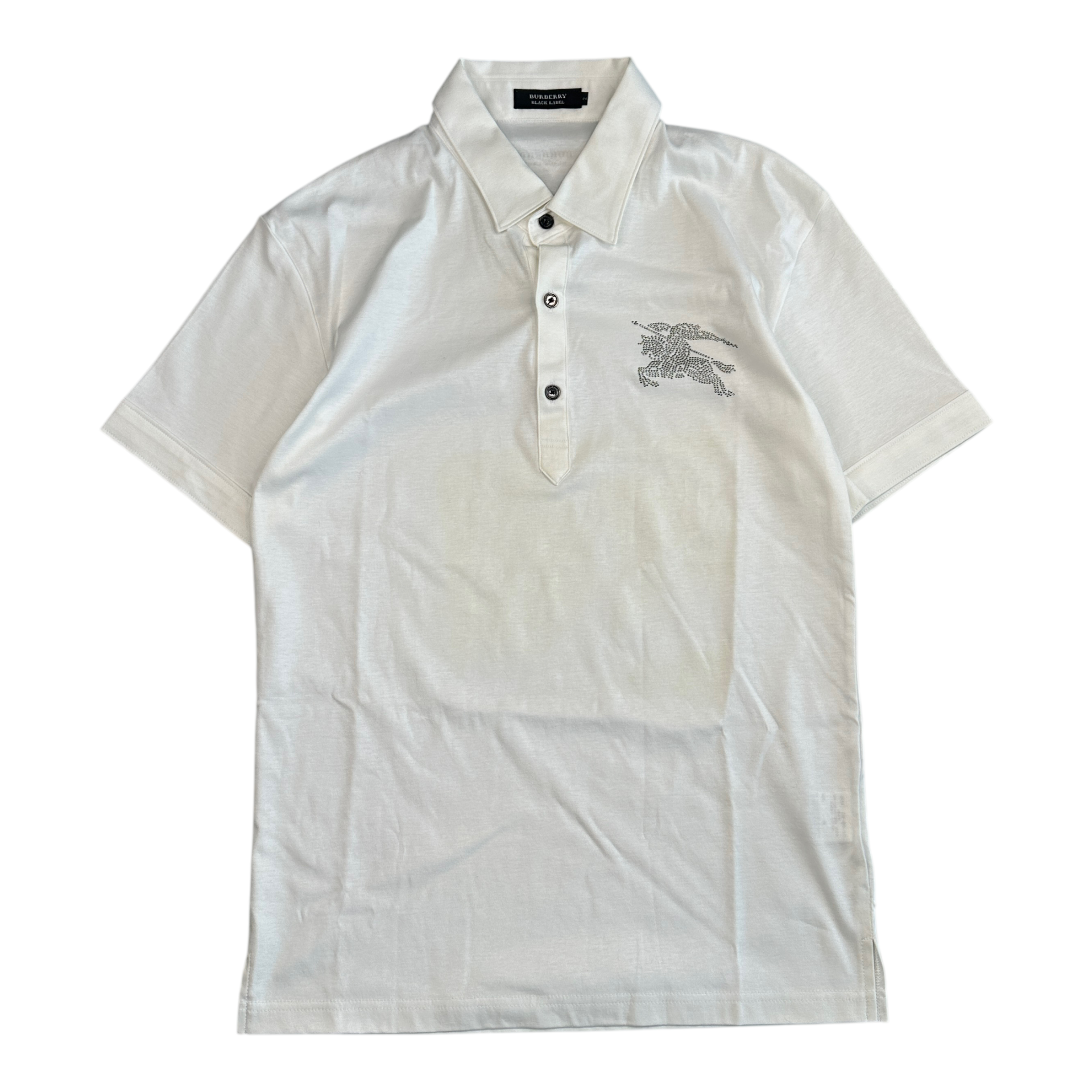 (2) BURBERRY BLACK LABEL POLO SHIRT - WHITE
