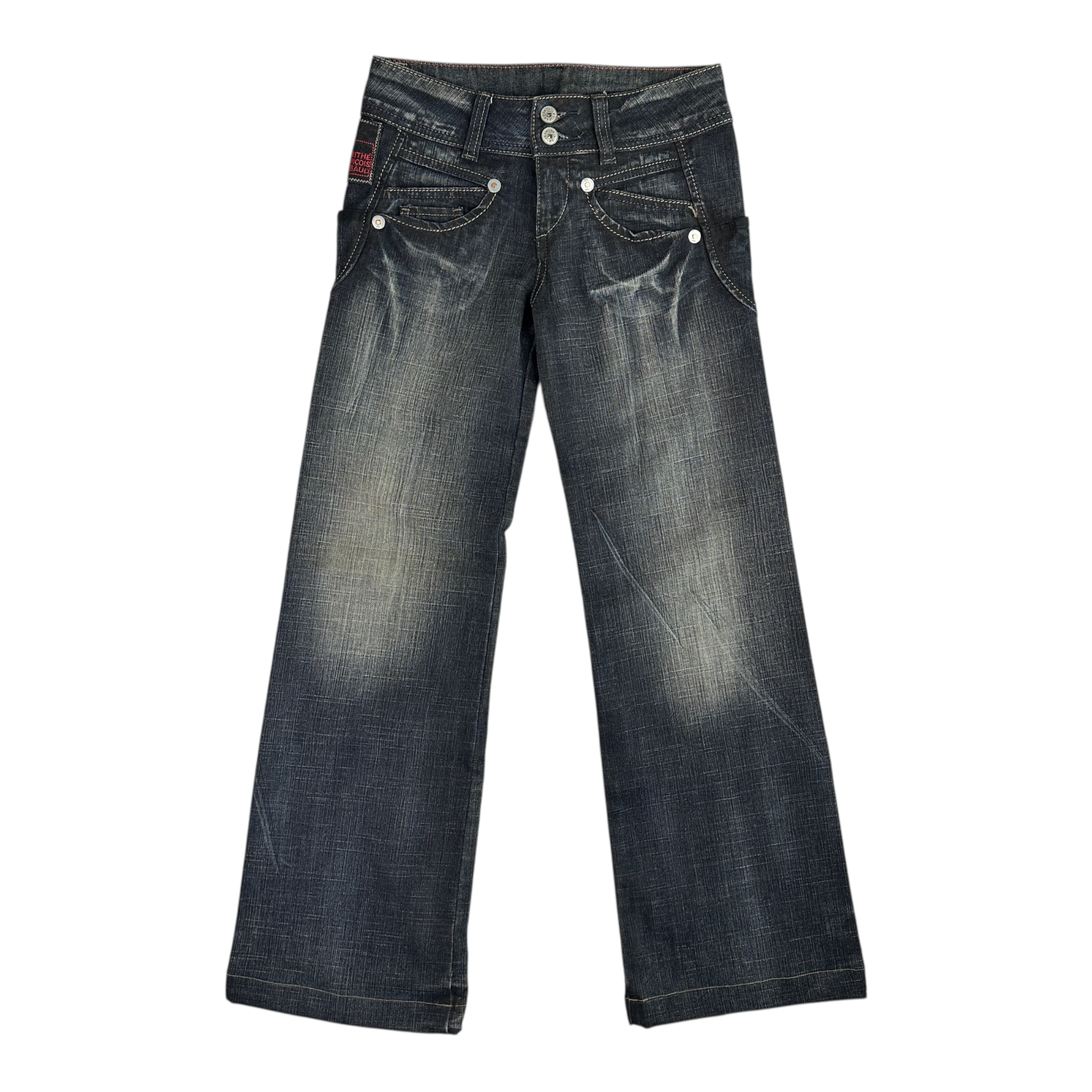 (28) MARITHE + FRANCOIS GIRBAUD STRAIGHT LEG JEANS - WASHED BLACK