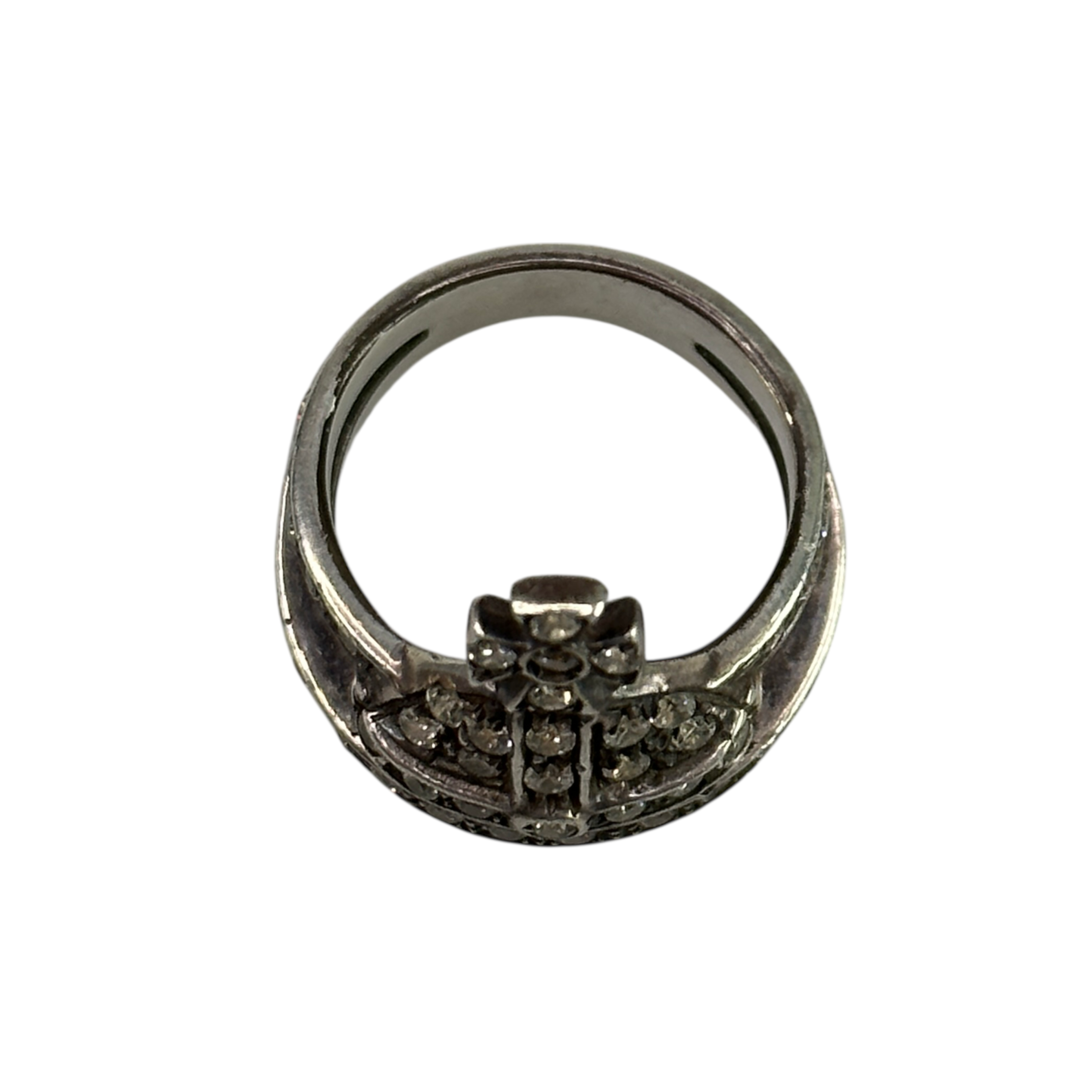 (S) VIVIENNE WESTWOOD RHINESTONE ORB RING - 925 SILVER (II)