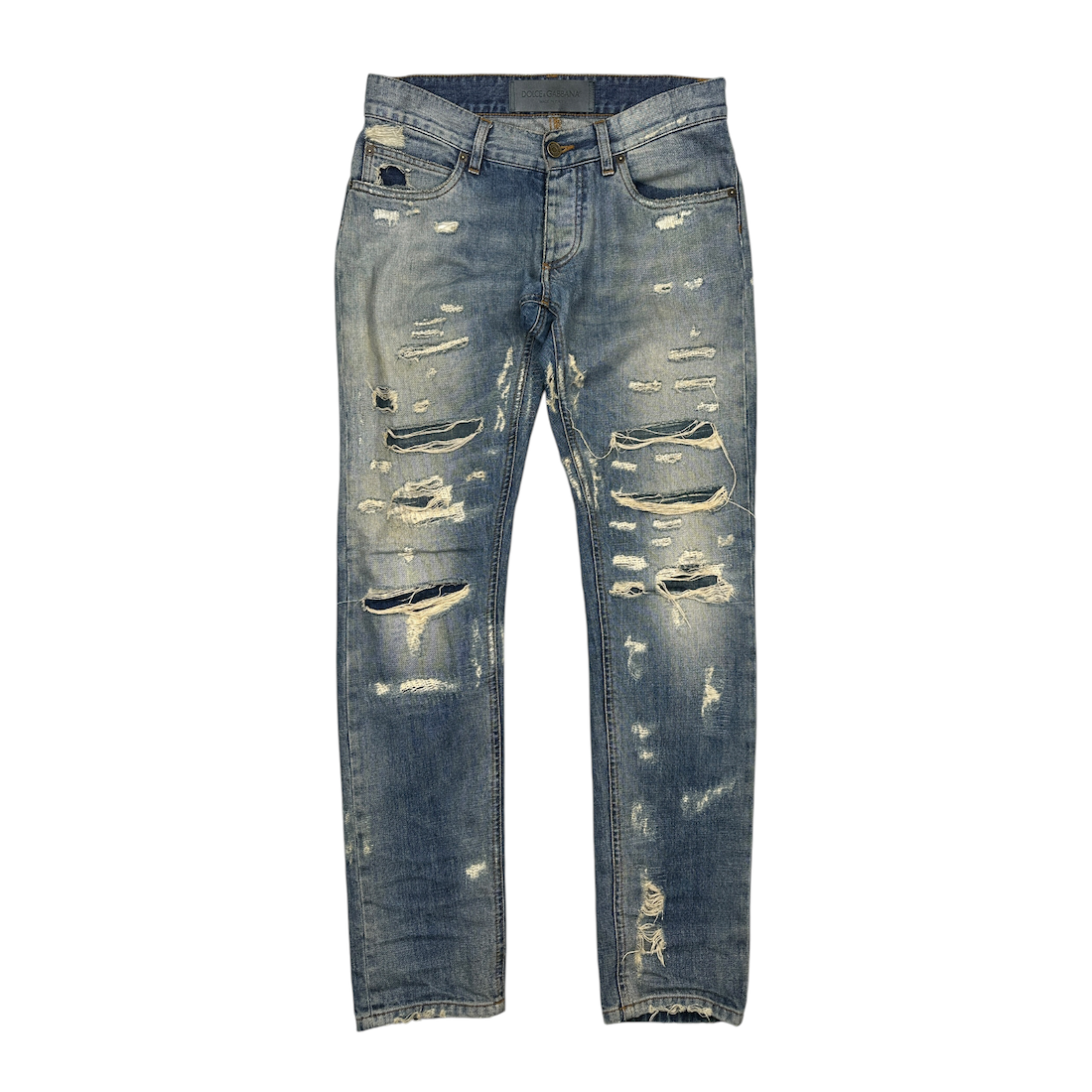 (46) DOLCE & GABBANA 14GOLD DISTRESSED DENIM