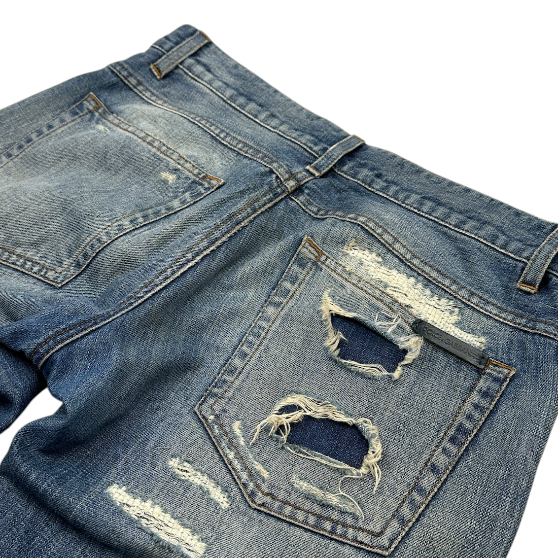 (46) DOLCE & GABBANA 14GOLD DISTRESSED DENIM
