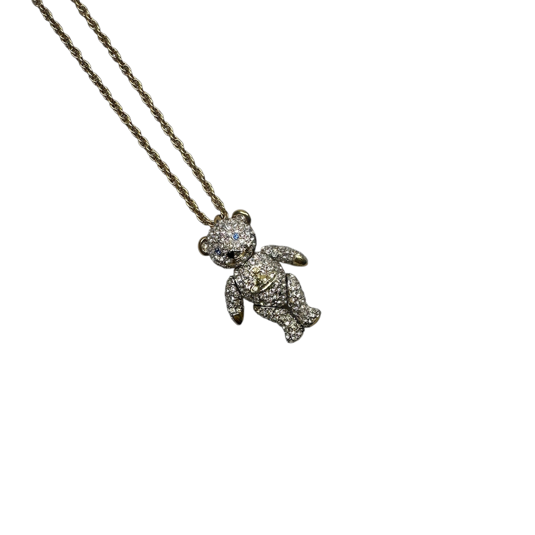 VIVIENNE WESTWOOD RHINESTONE BEAR NECKLACE - GOLD PLATED
