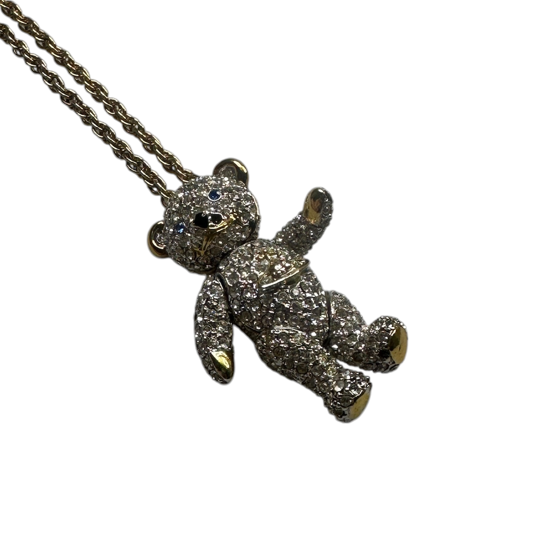 VIVIENNE WESTWOOD RHINESTONE BEAR NECKLACE - GOLD PLATED