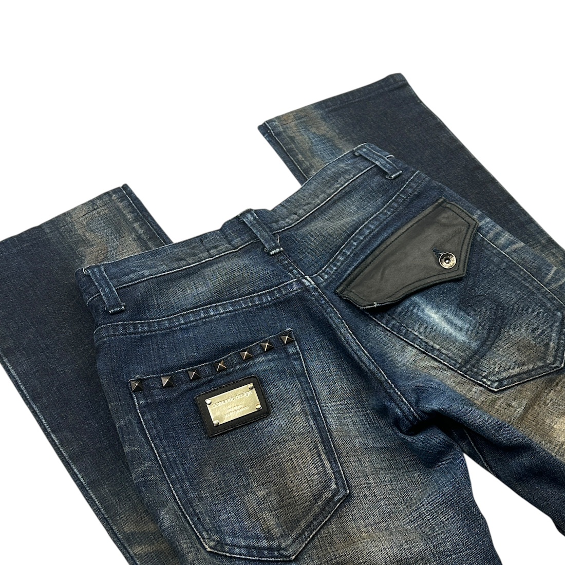 (S) SEMANTIC DESIGN LEATHER ACCENT DENIM