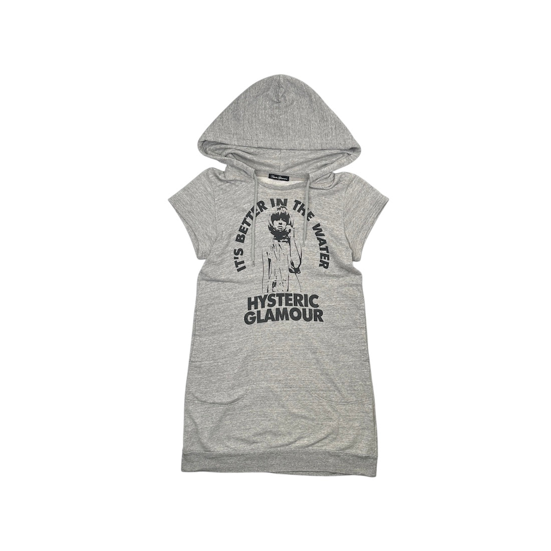 HYSTERIC GLAMOUR SHORT SLEEVE PULLOVER HOODIE - GREY