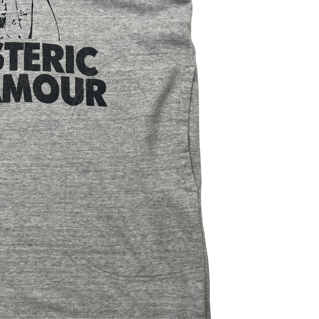 HYSTERIC GLAMOUR SHORT SLEEVE PULLOVER HOODIE - GREY