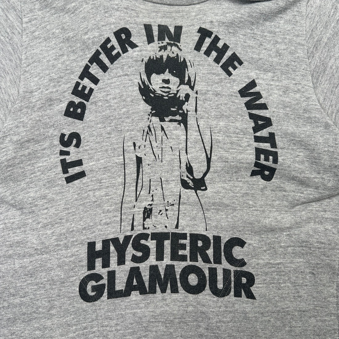HYSTERIC GLAMOUR SHORT SLEEVE PULLOVER HOODIE - GREY