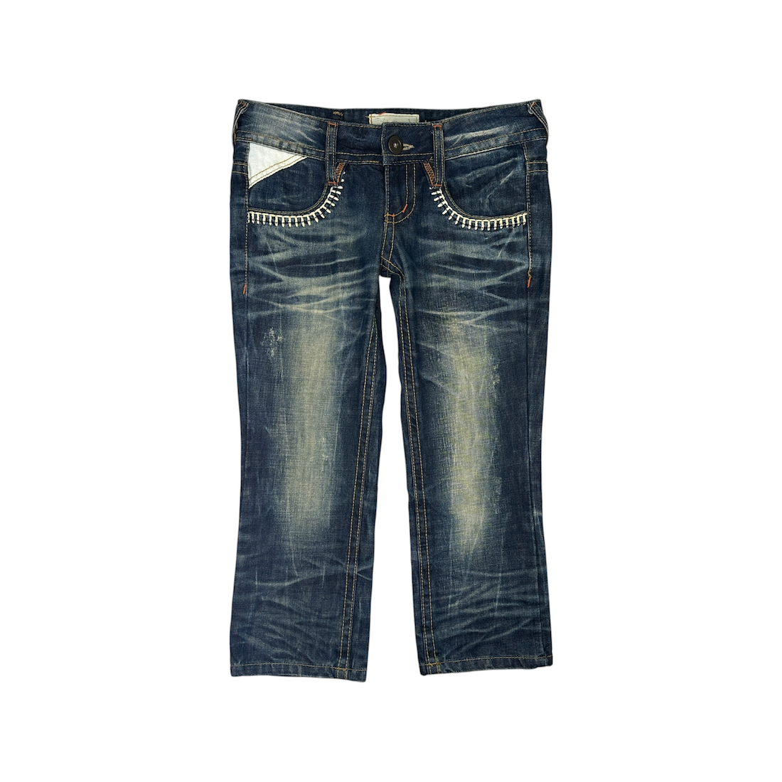 (S) LOLITA MULTI-ZIP Y2K CAPRI DENIM