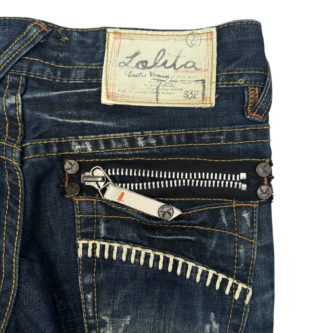 (S) LOLITA MULTI-ZIP Y2K CAPRI DENIM