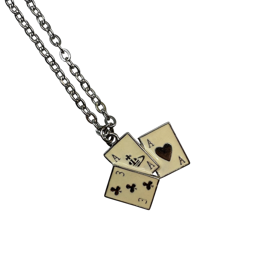 VIVIENNE WESTWOOD PLAYING CARDS NECKLACE - SILVER PLATED (BRASS)