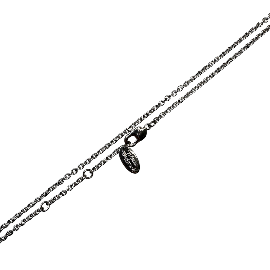 VIVIENNE WESTWOOD FLAT HEART ORB NECKLACE - SILVER PLATED (BRASS)