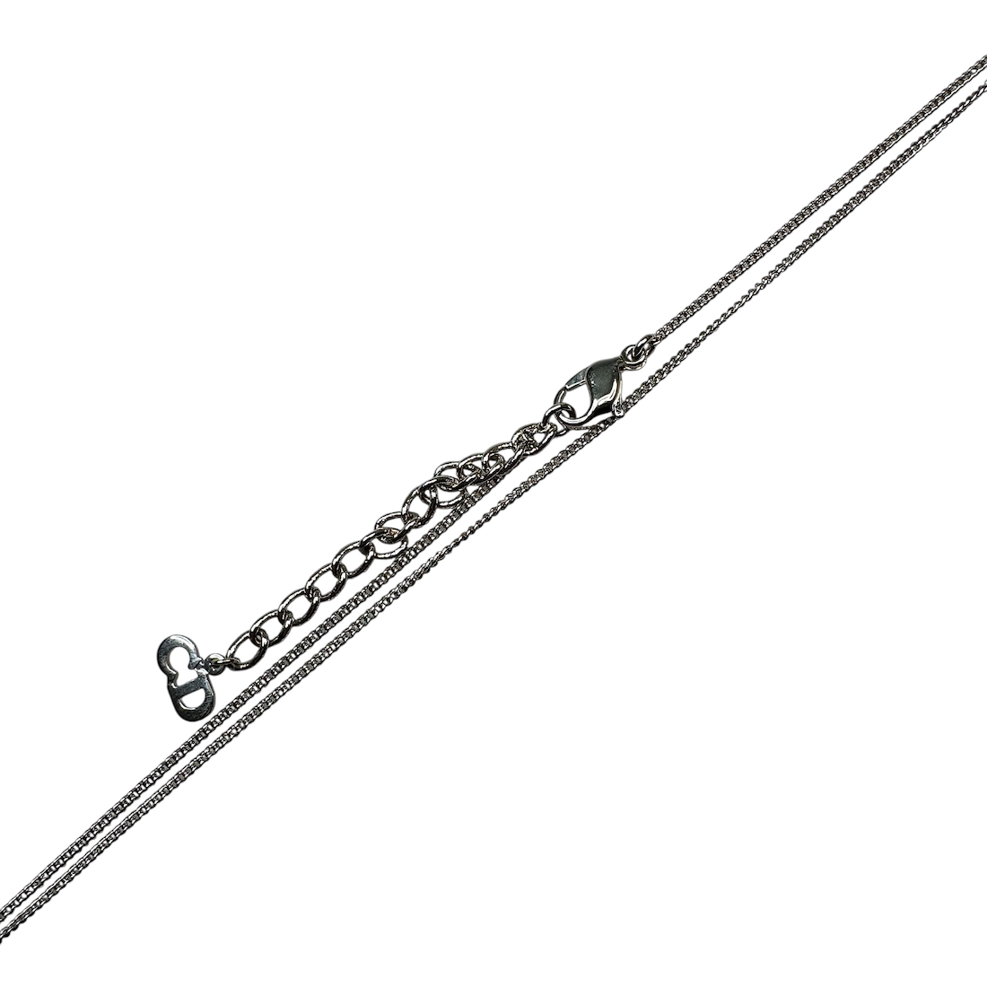 DIOR PADLOCK PENDANT NECKLACE - SILVER PLATED (BRASS)